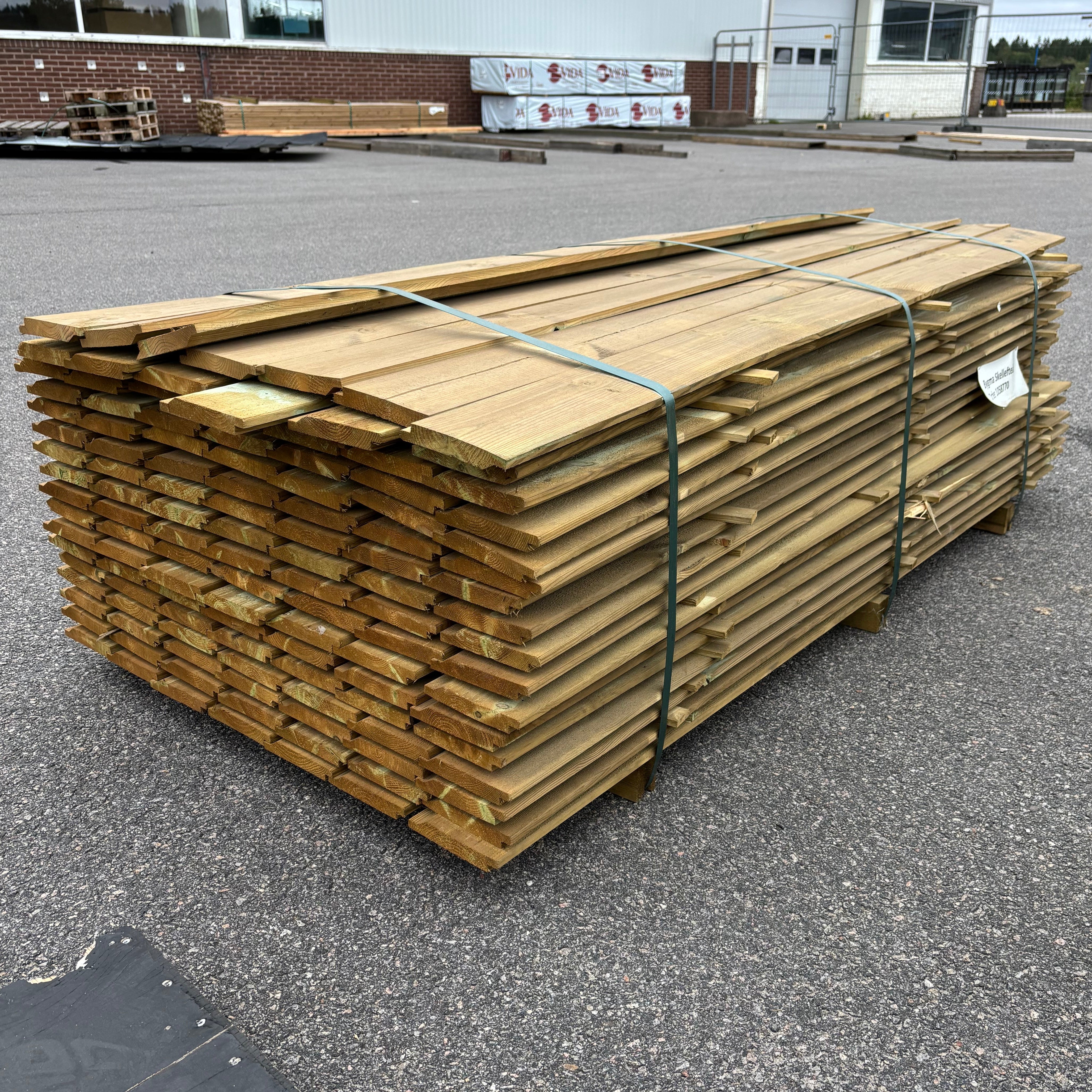 Paket Tryckimpregnerad Ytterpanel Enkelfas Halvspont 22x145mm – 118st