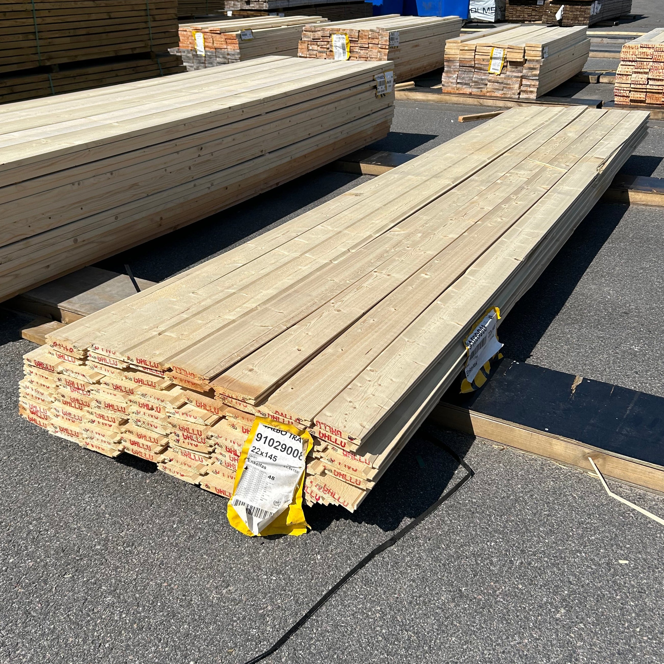 Paket Enkelfasspont 22x145mm 4.80m 85st- Obehandlad