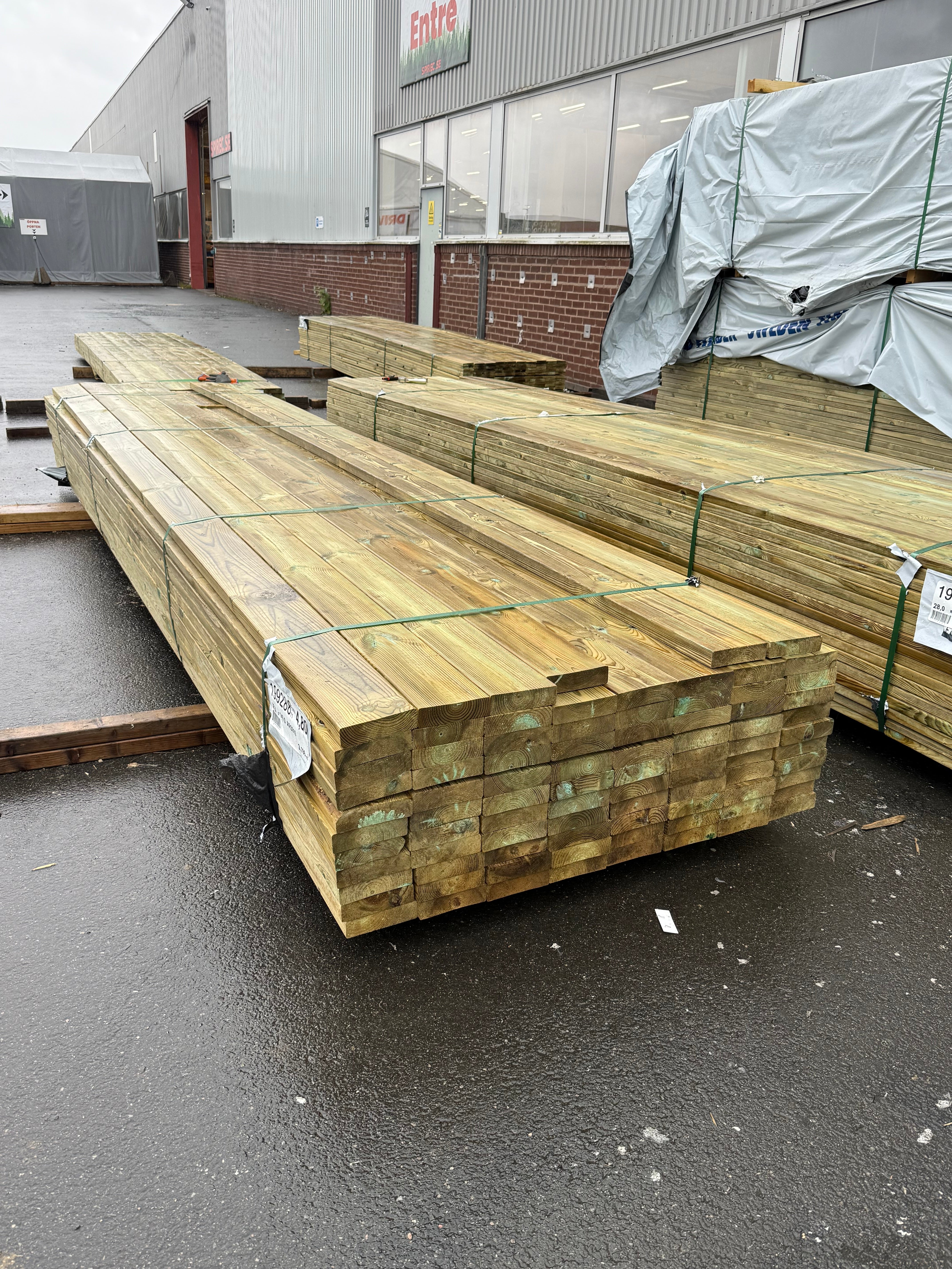 Paket Reglar 38x140mm – 85 st (4,80 m, Tryckimpregnerad Furu)