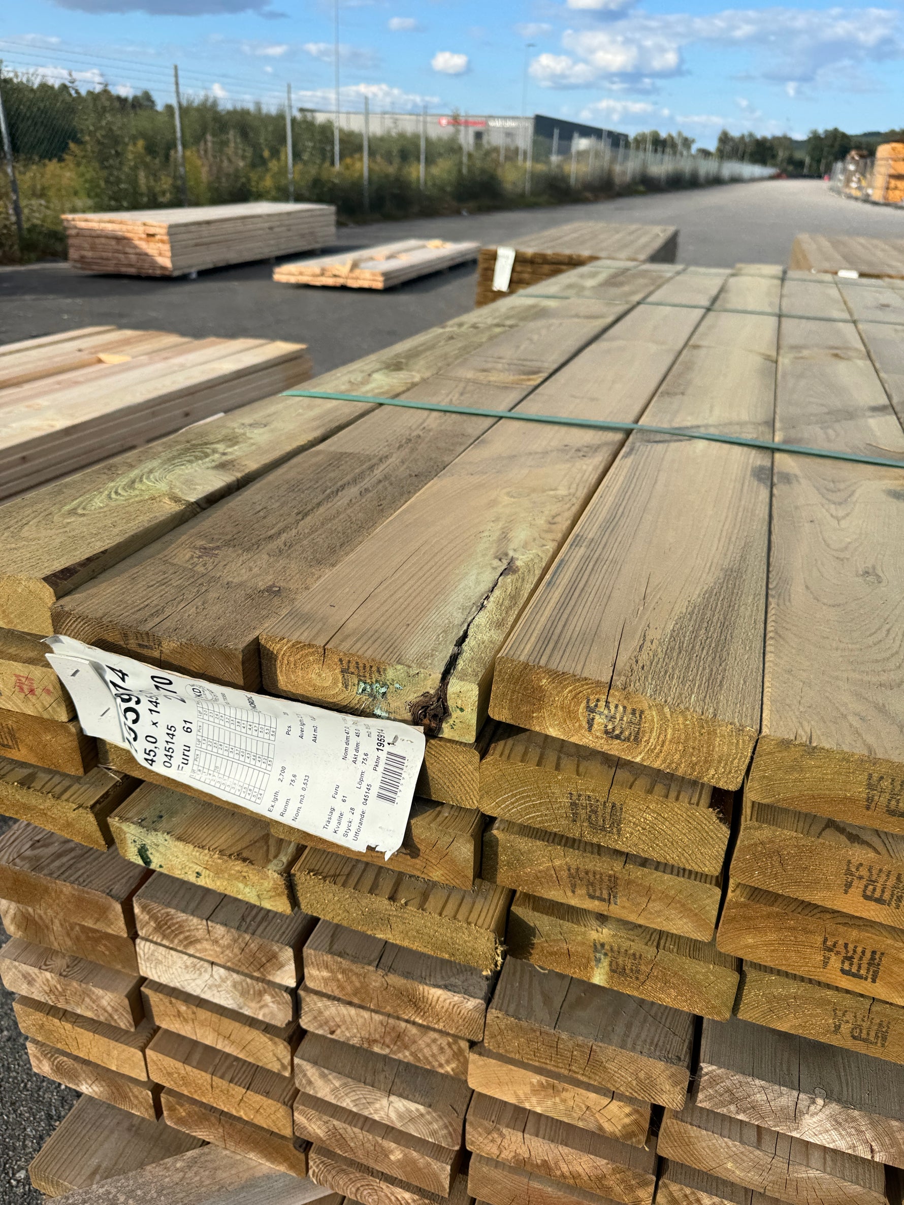 Paket Reglar 45x145 – 84st – 2.70 m – Tryckimpregnerade