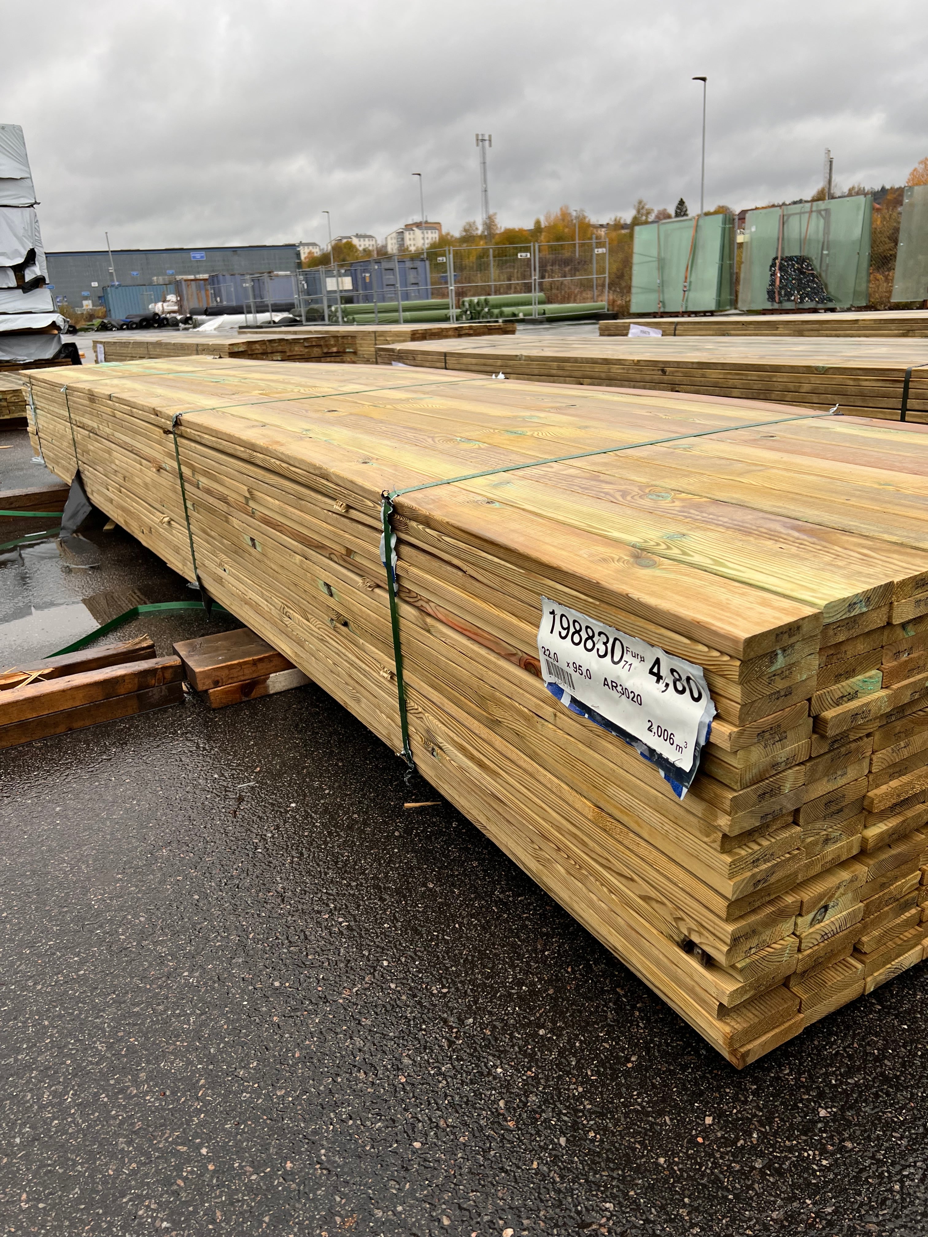 Paket Trall Tryckimpregnerad 22x95mm – 200 st 4.80m B-sort