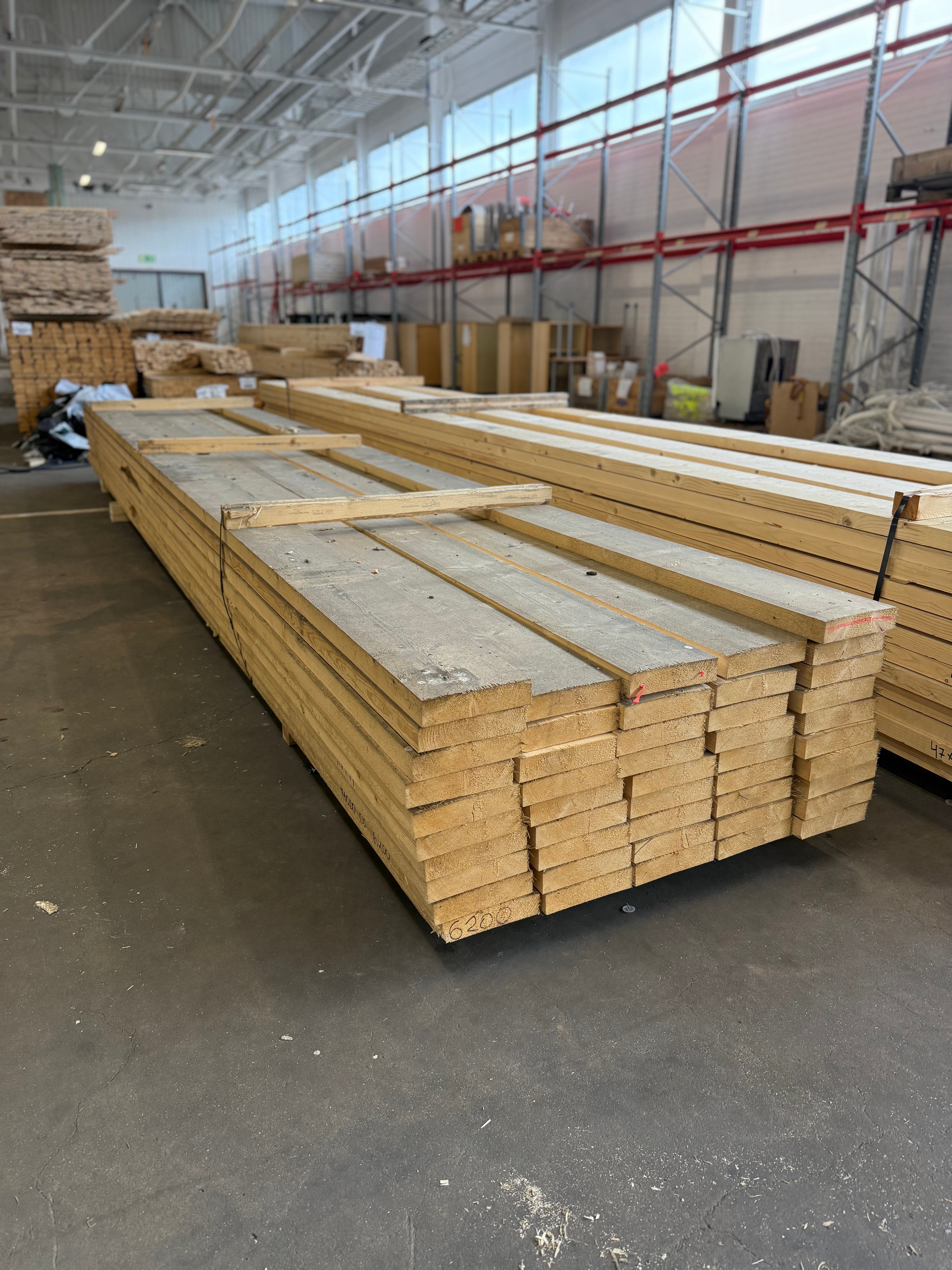 Paket Reglar Ohyvlade 47x200 mm – 6,20 m – 47 st – Obehandlad