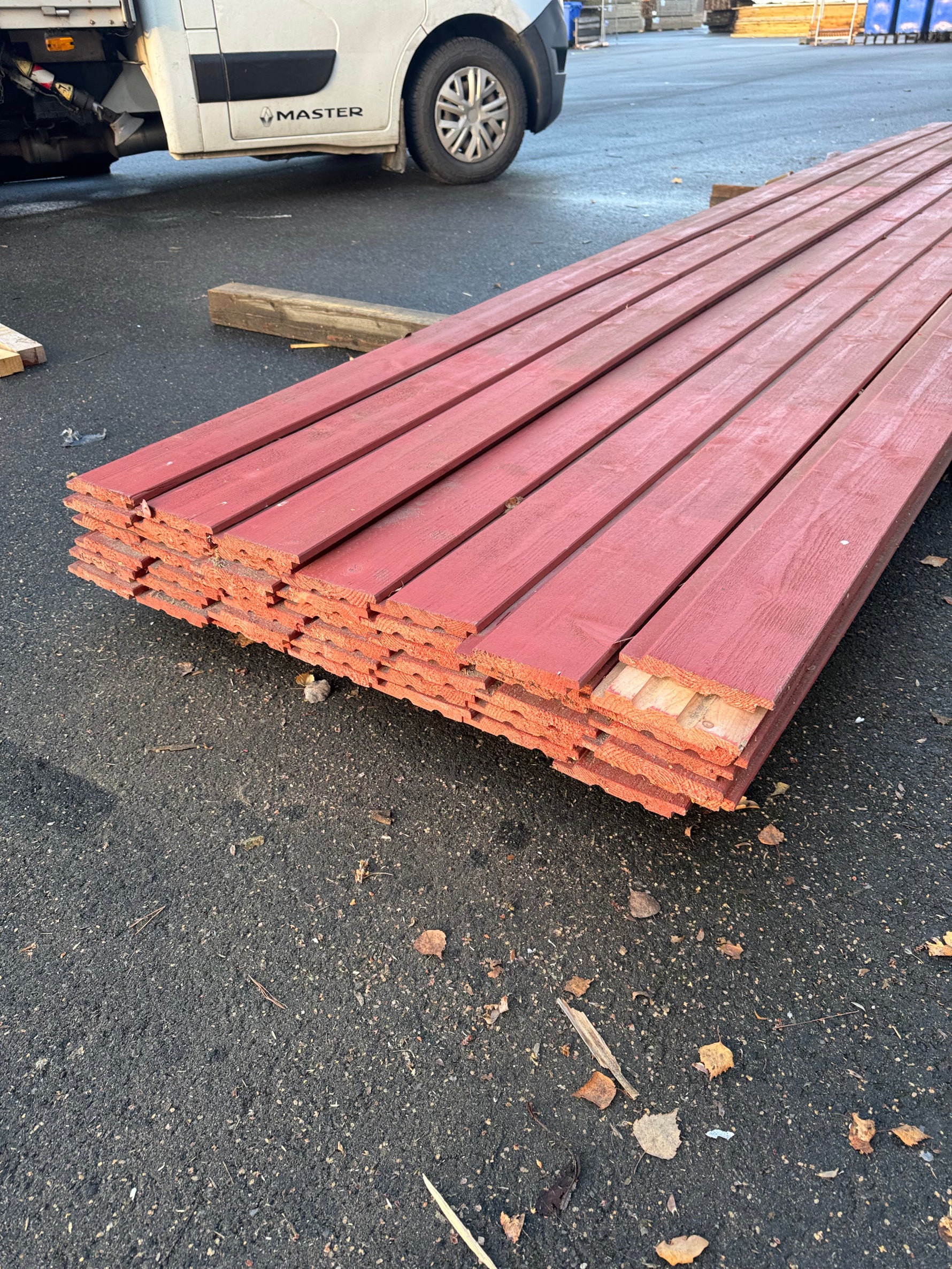 Paket Ytterpanel Falsad Enkelfas 21x147 mm – 46 st (5,10 m, Brandröd) - Spirec