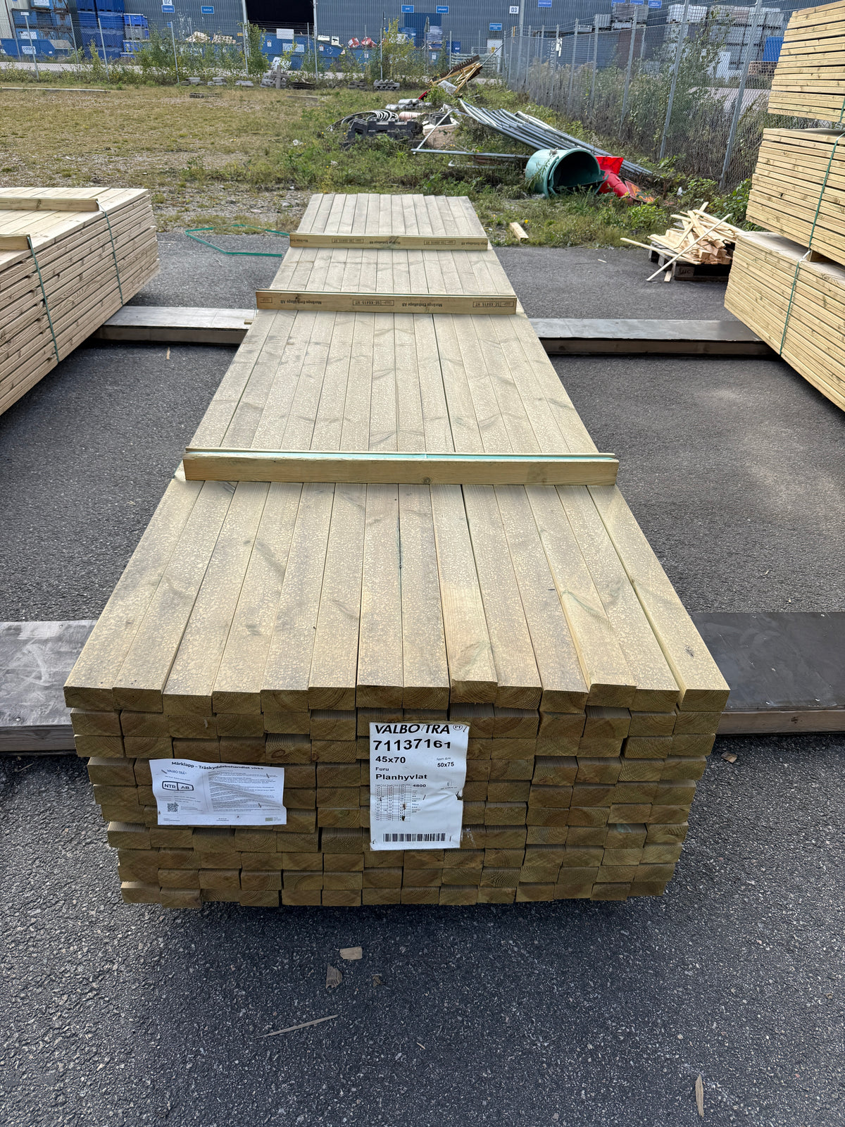 Paket Tryckimpregnerade Reglar 45x70mm, 140st 4,80m