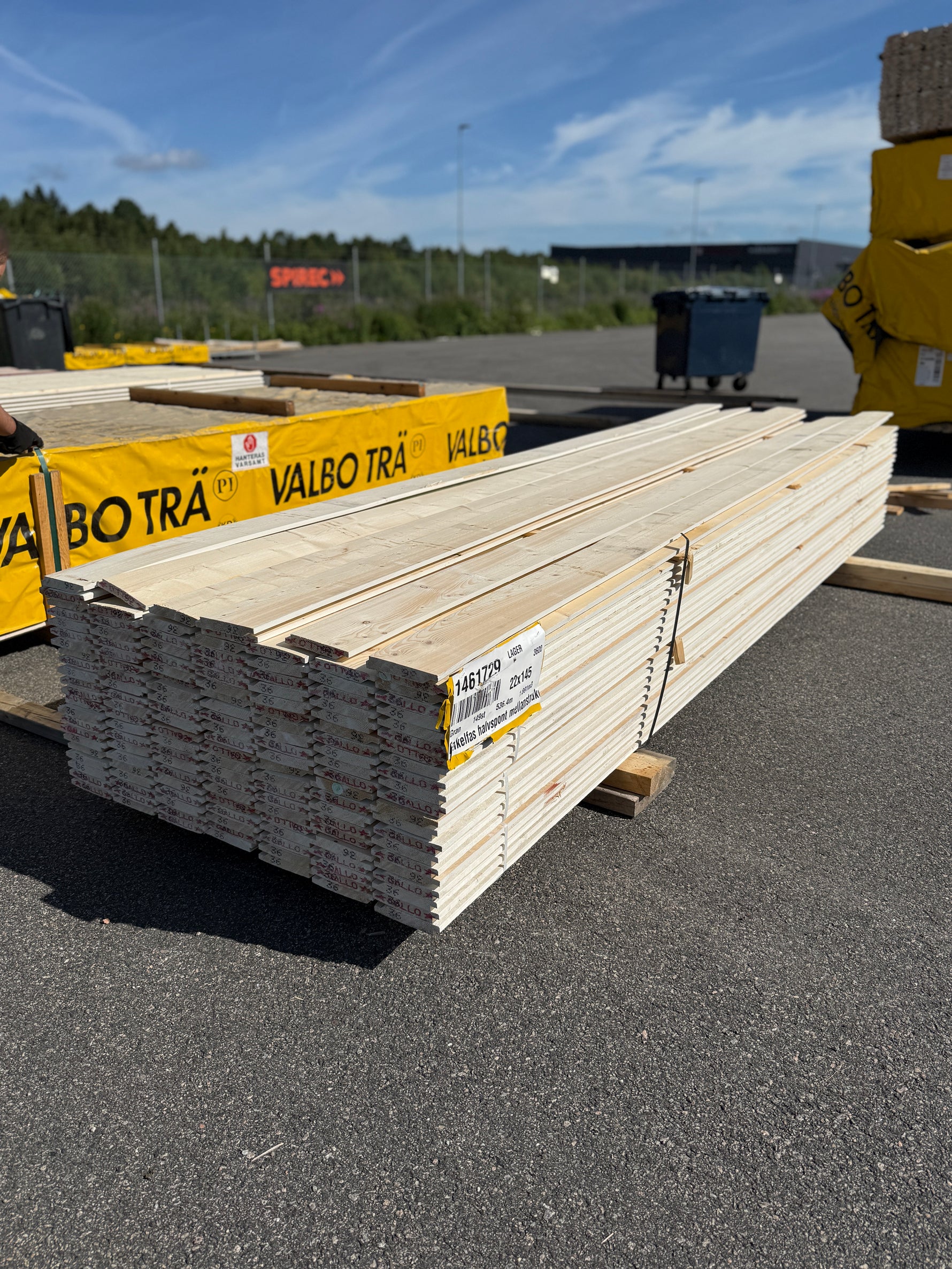 Paket Ytterpanel Enkelfas Halvspont 22x145mm, 149st 3.60m Mellanstruken