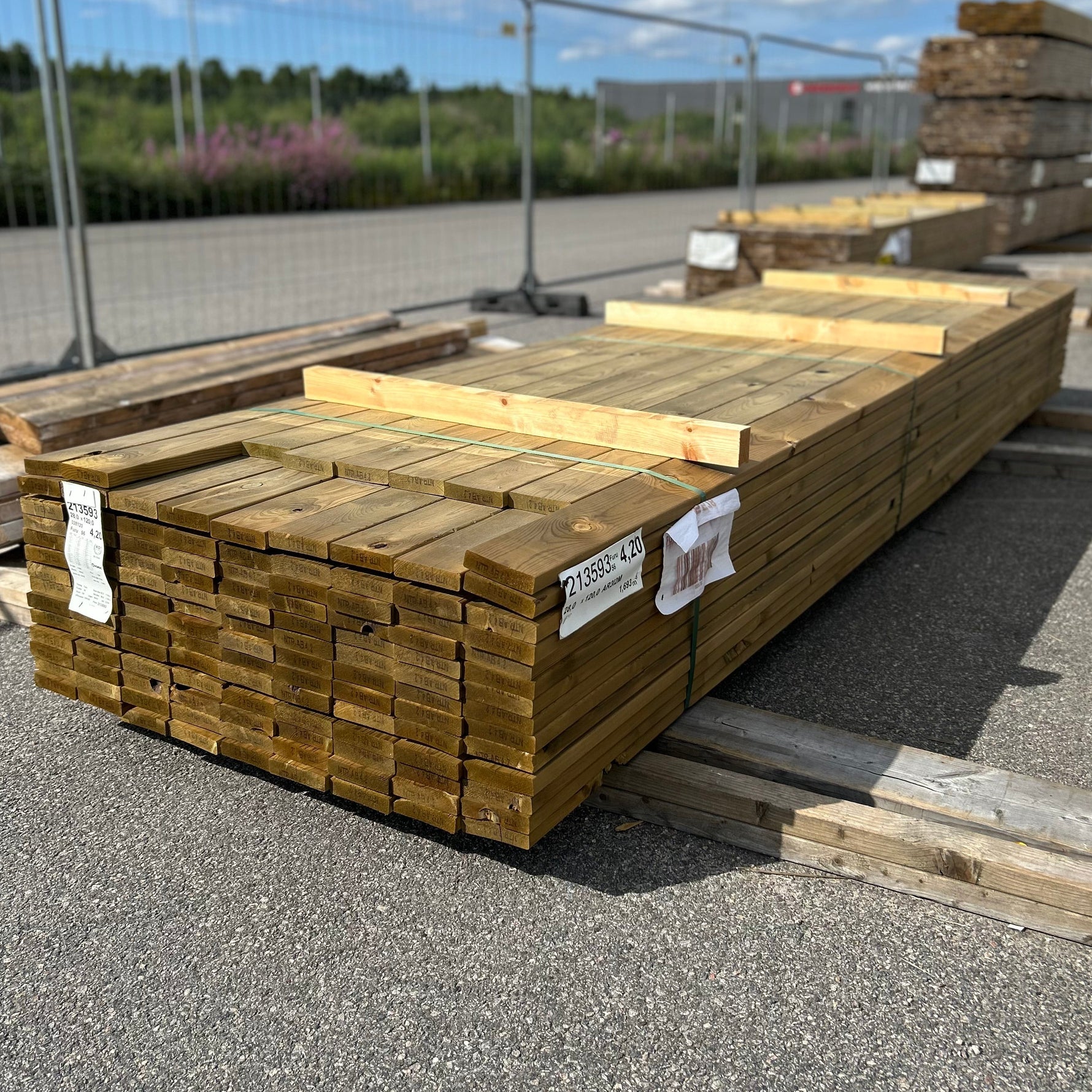Paket Tryckimpregnerad Trall 28x120mm 3,90–4,20m 135st B-Sortering