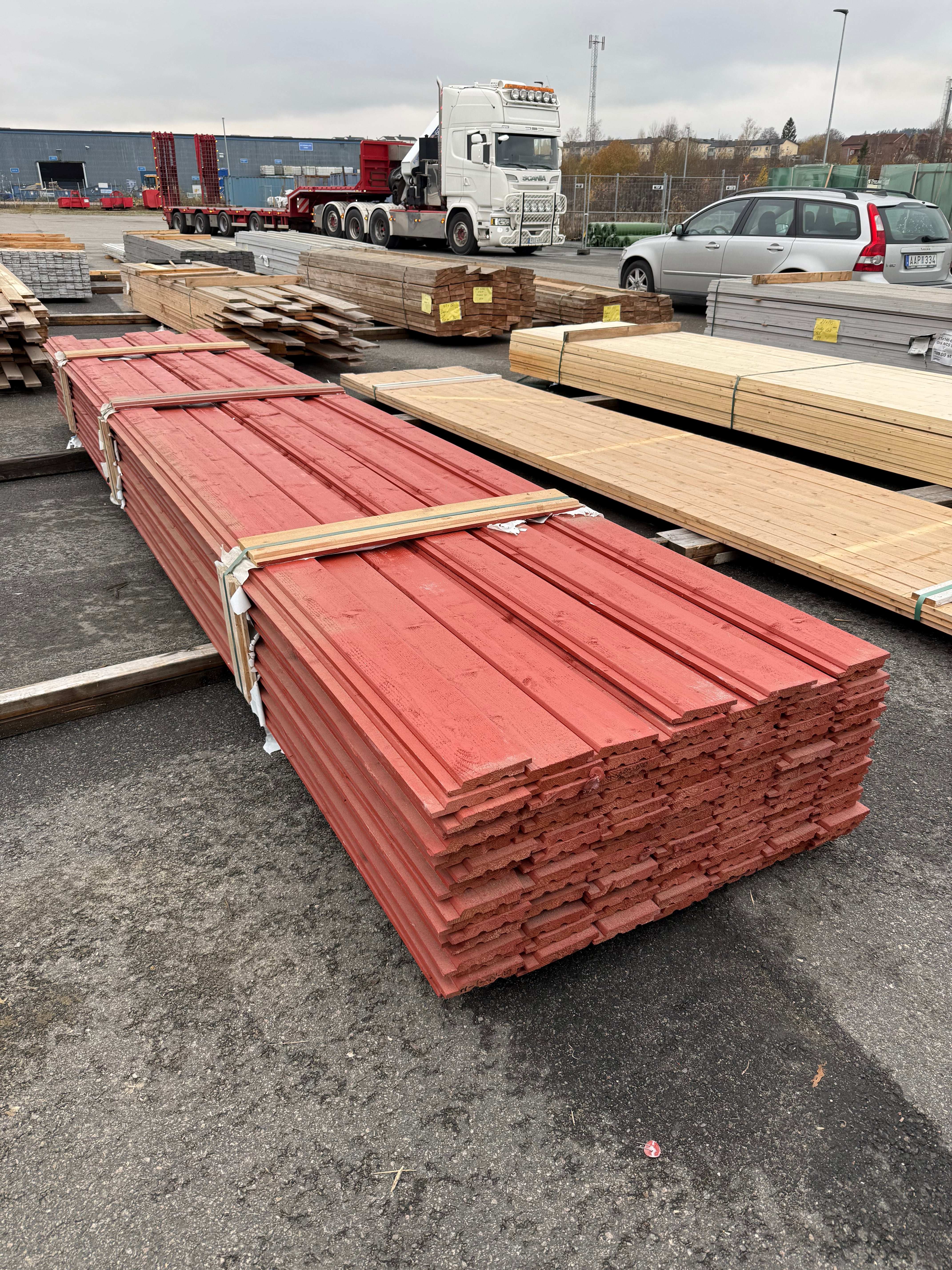 Paket Ytterpanel Falsad Enkelfas 21x147mm – 130 st (5,10 m, Brandröd)