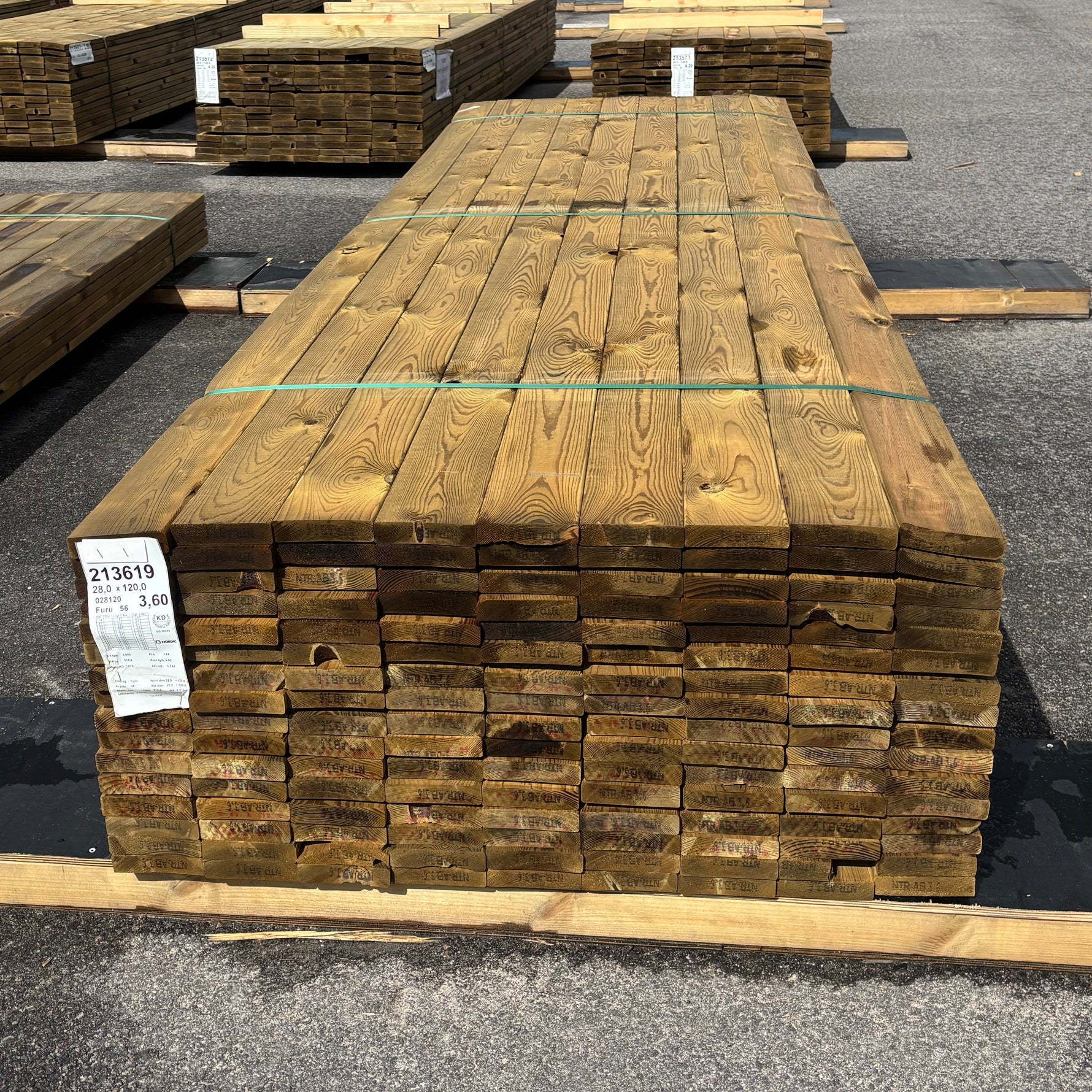 Paket Tryckimpregnerad Trall 28x120mm, 144st 3,6m (B-sortering)