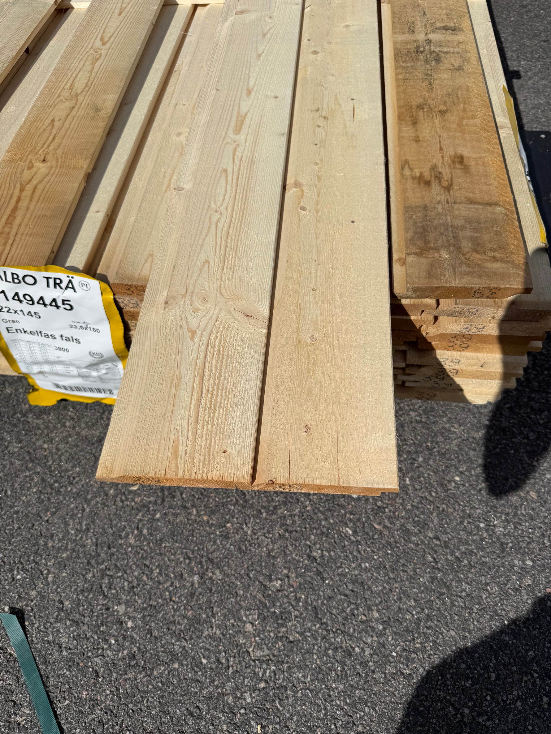 Paket Ytterpanel Enkelfas Fals 22x145mm 3.90m 75st