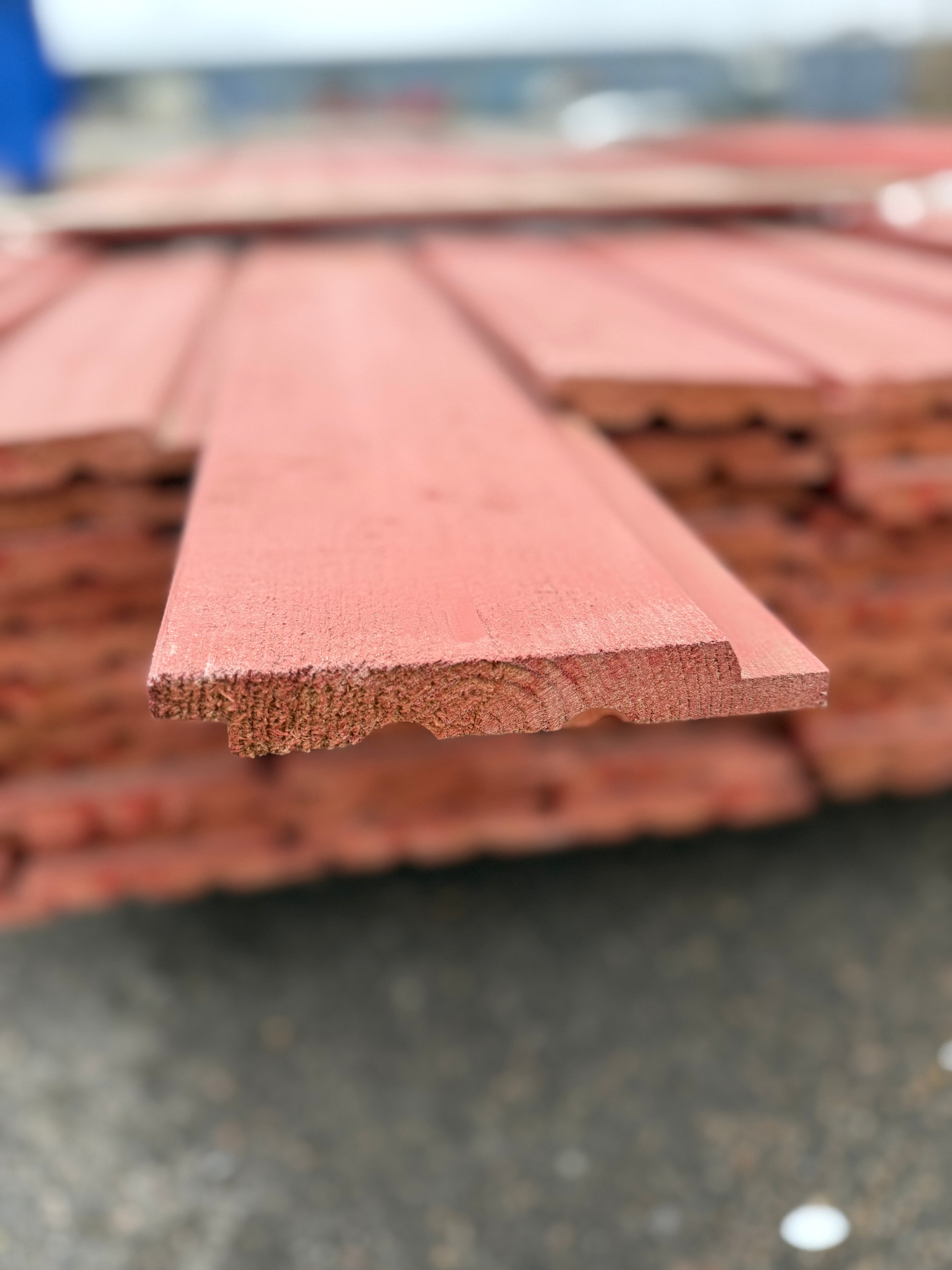 Paket Ytterpanel Falsad Enkelfas 21x147mm – 79 st (4,80 m, Brandröd)