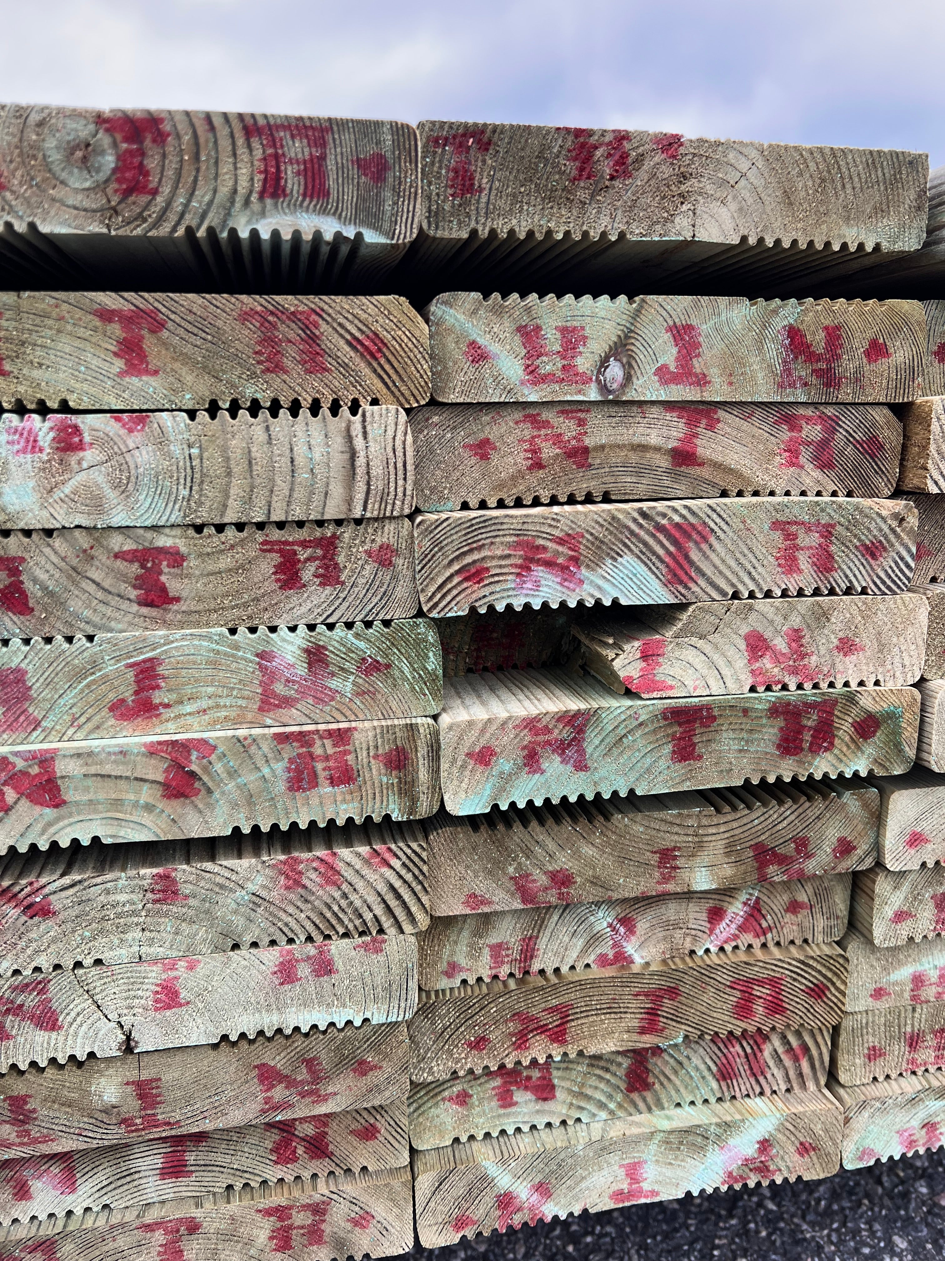 Tryckimpregnerad Rillad Trall 27x145 3,60 m – 77 st (B-sortering)