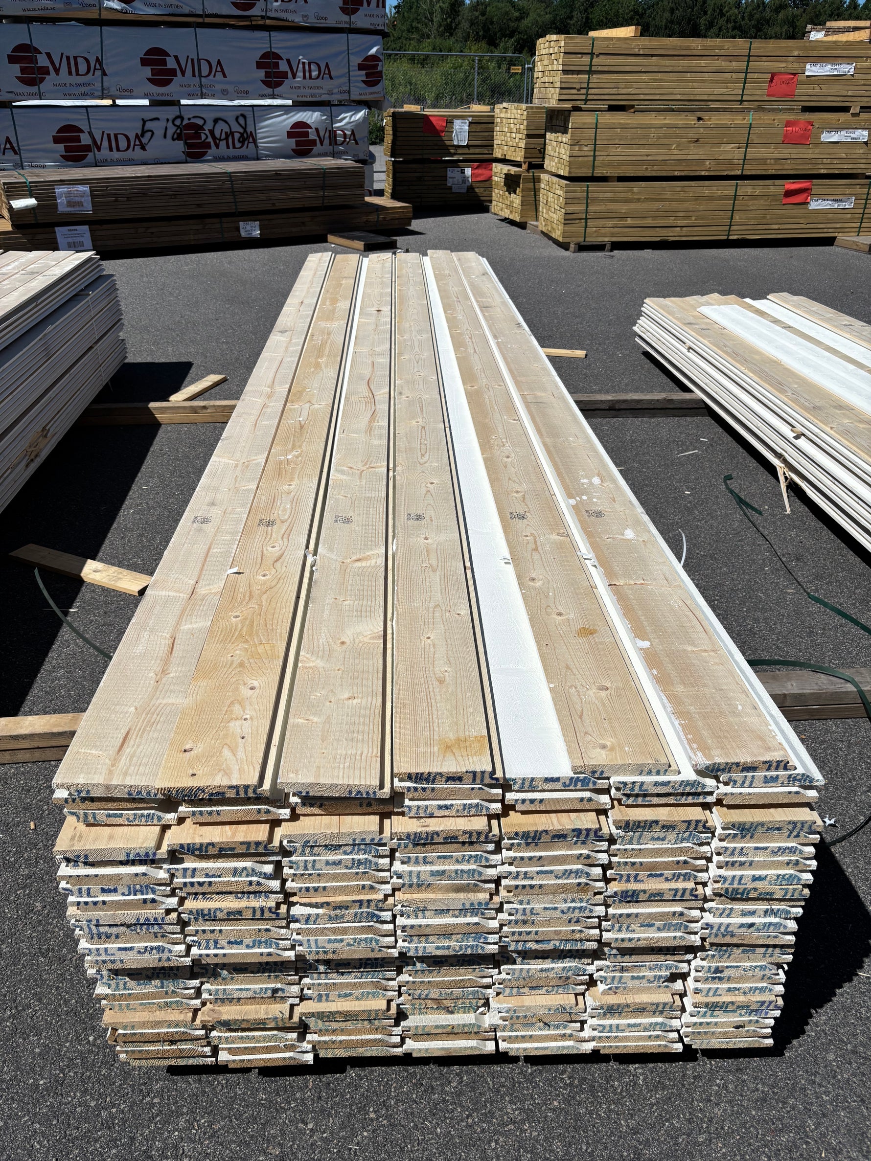Paket Ytterpanel Enkelfas 22x145mm, 160st 4.50m Grundmålad