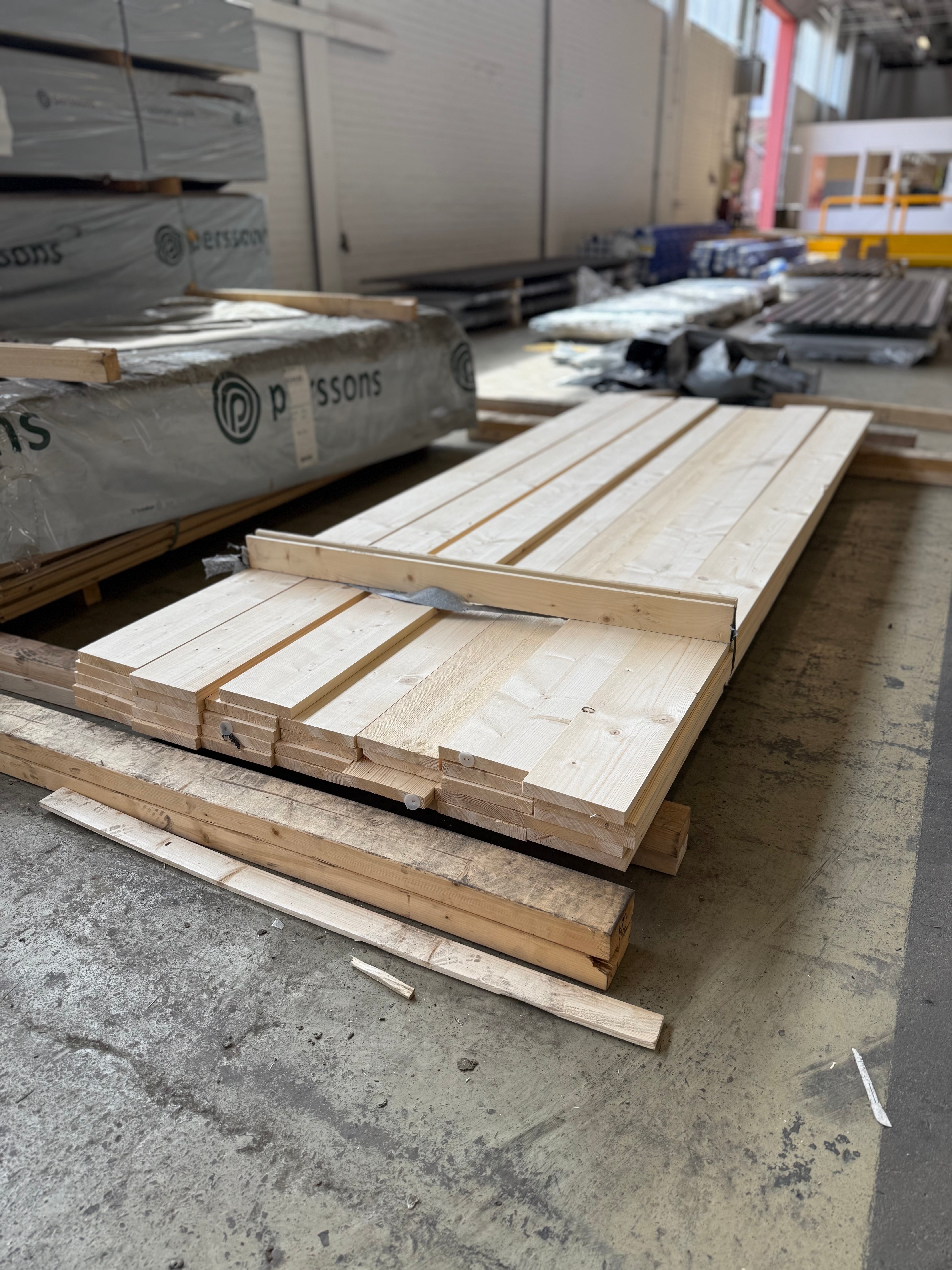 Paket Finsågade Brädor 21x145 mm – 2,70 m – 33 st – Obehandlad