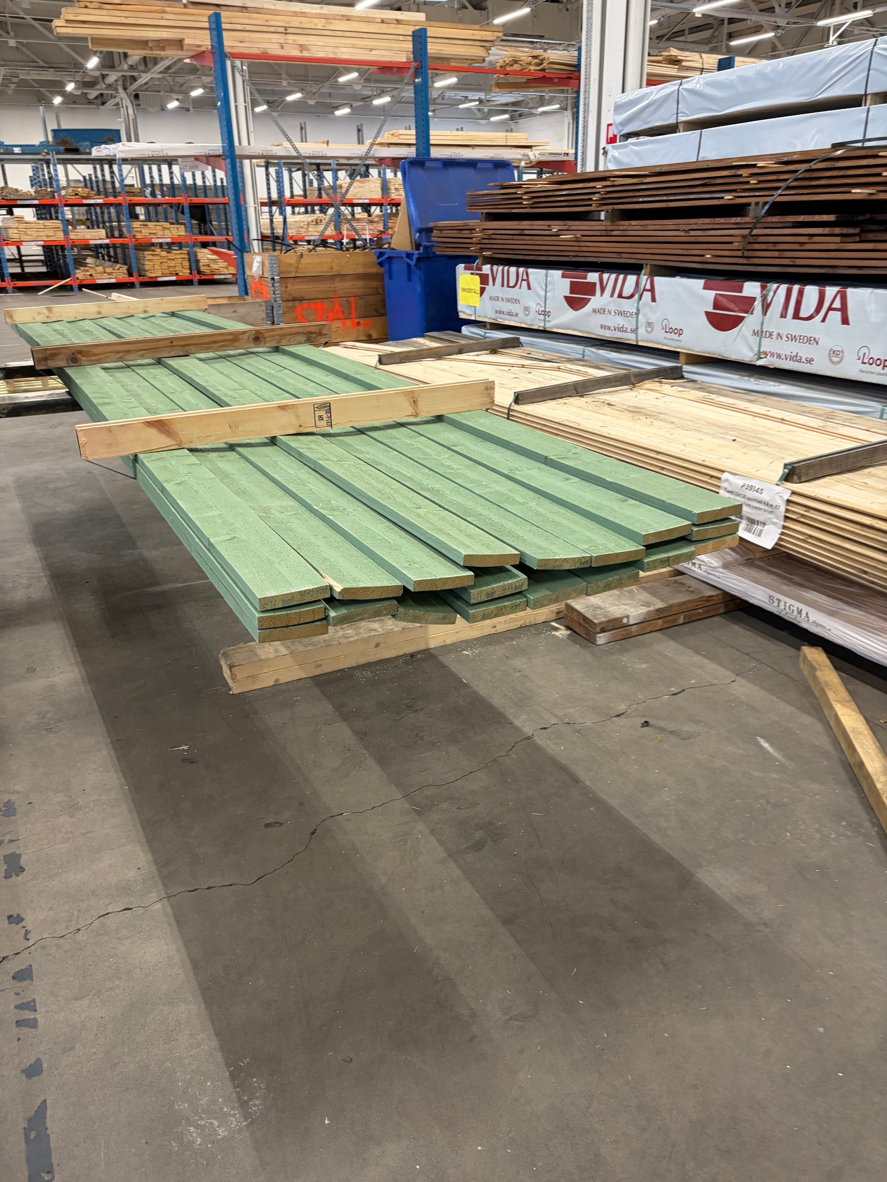 Paket finsågade brädor 21x110 4.80 m 19 st grön - Spirec