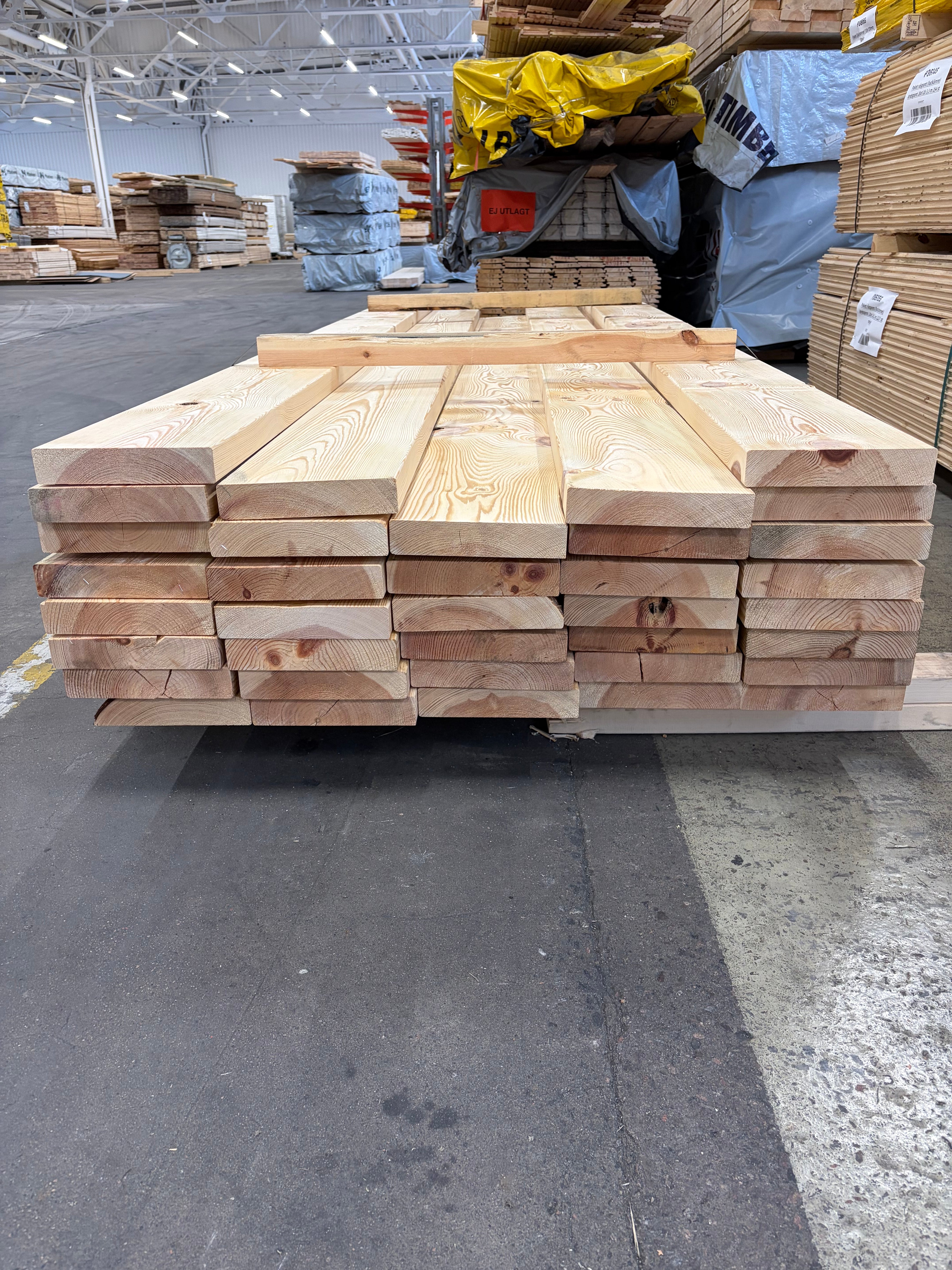 Paket Reglar 45×220 mm – 36 st (3,60 m, Furu)