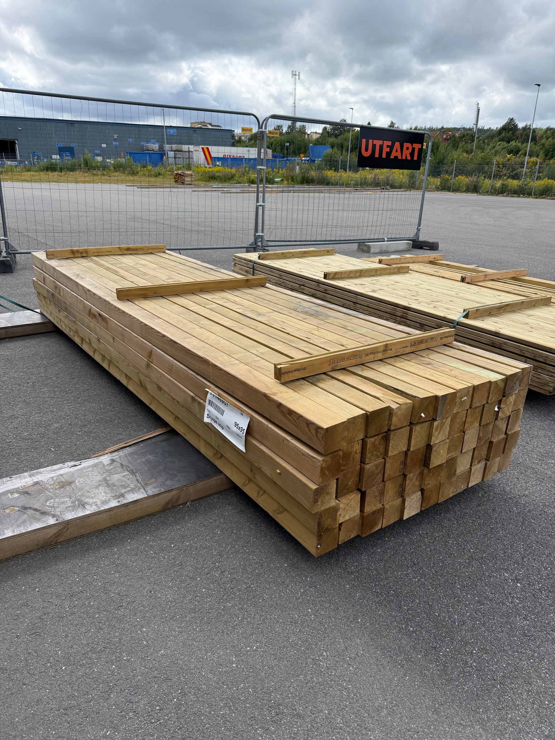 Paket Tryckimpregnerade Stolpar 95×95 mm, 55 st 3,60 m (NTR/A)