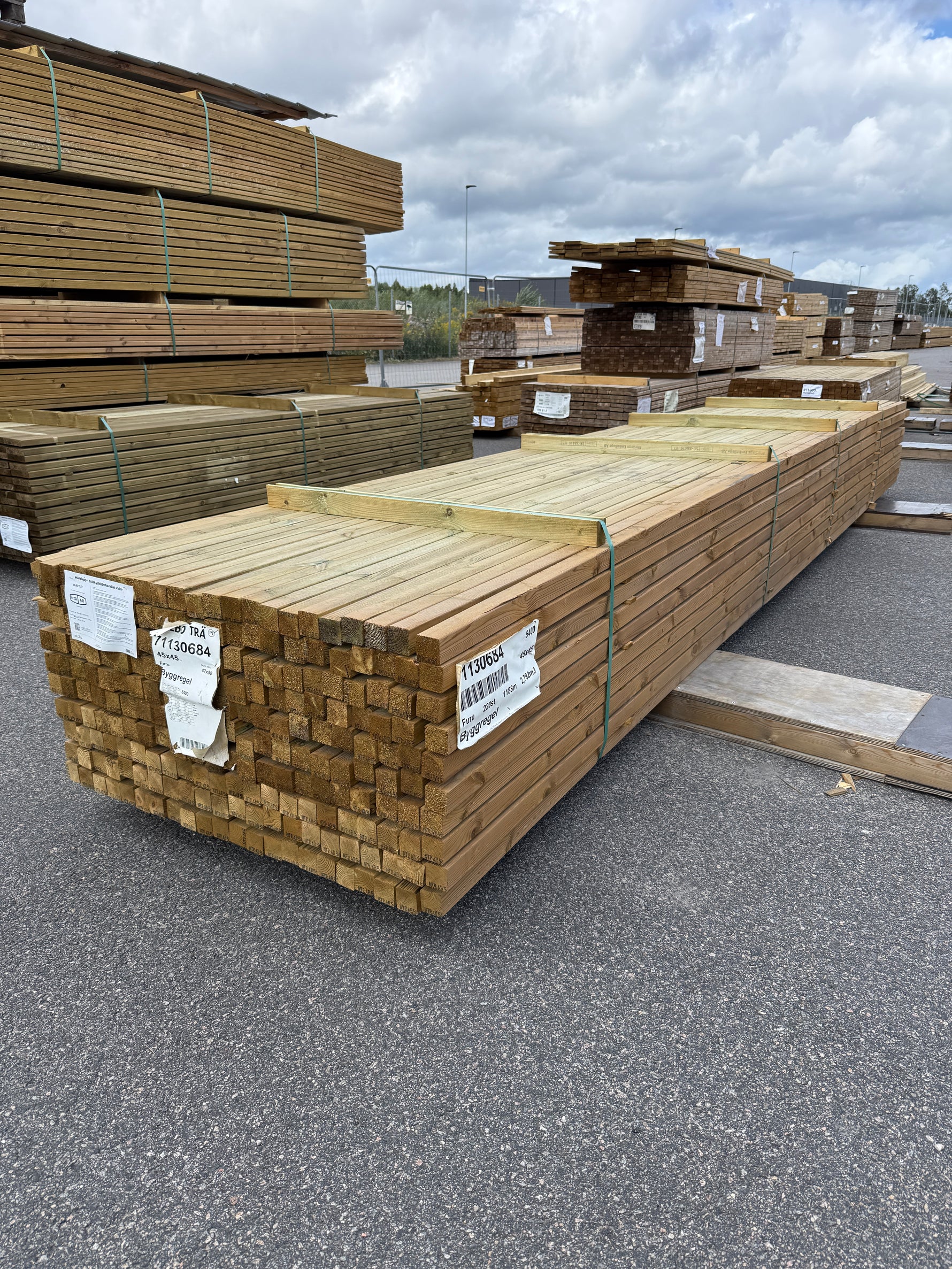 Paket Tryckimpregnerade Reglar 45×45 mm, 220 st 5,40 m