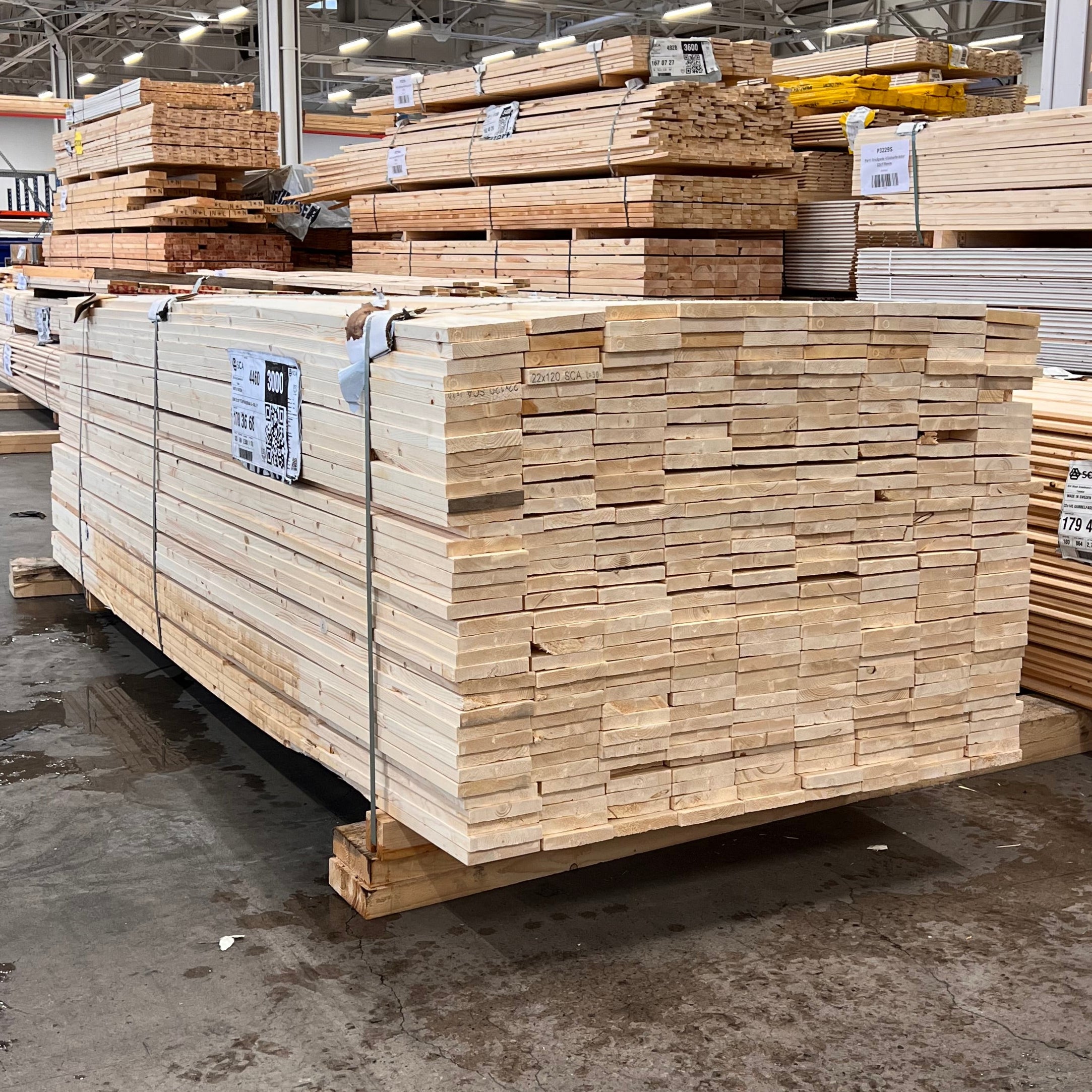 Paket ytterpanelbräda 22x120mm 323 st 3,0m (B-Sortering)