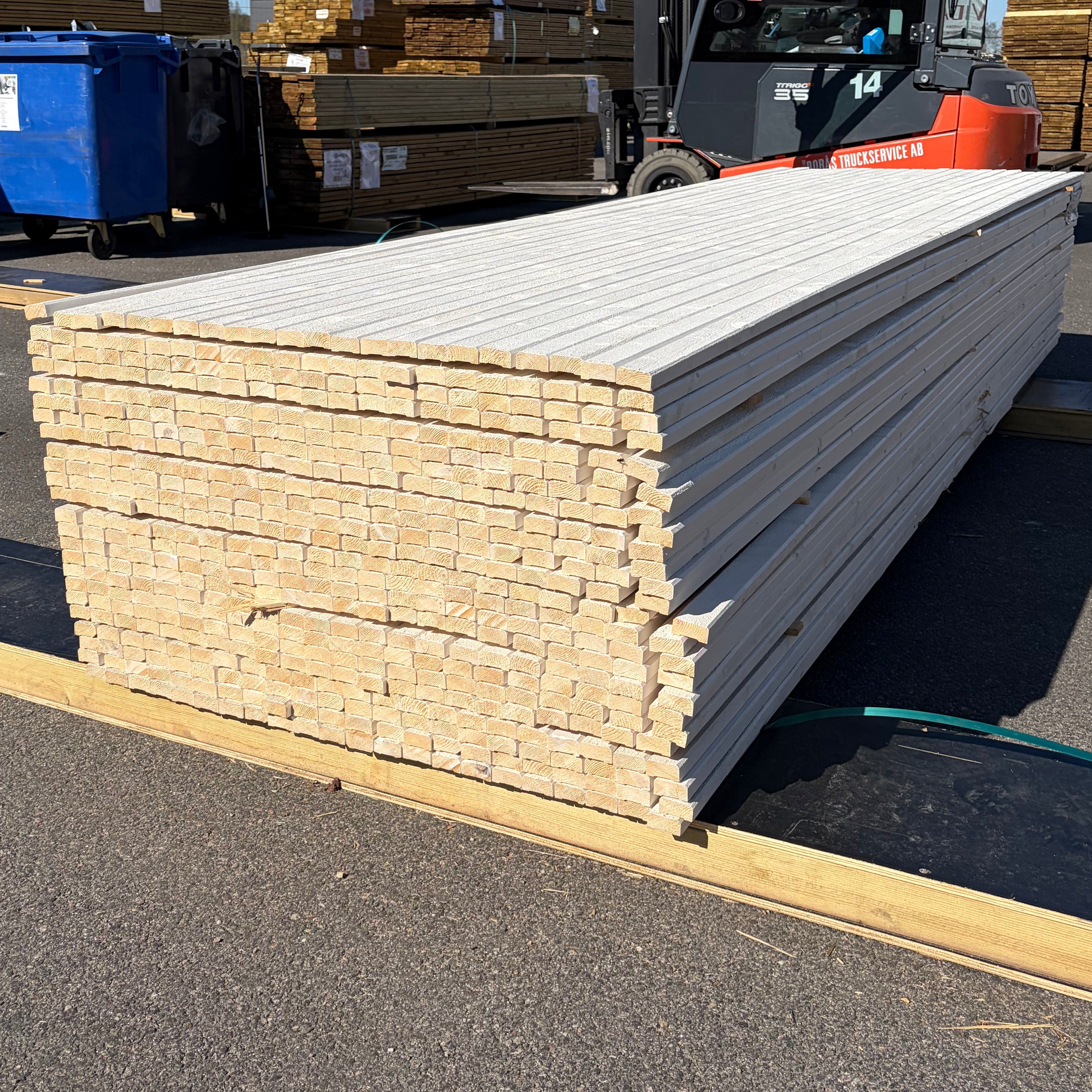 Parti Lockläkt 22x45mm, 528st 3.6m- Grundmålade
