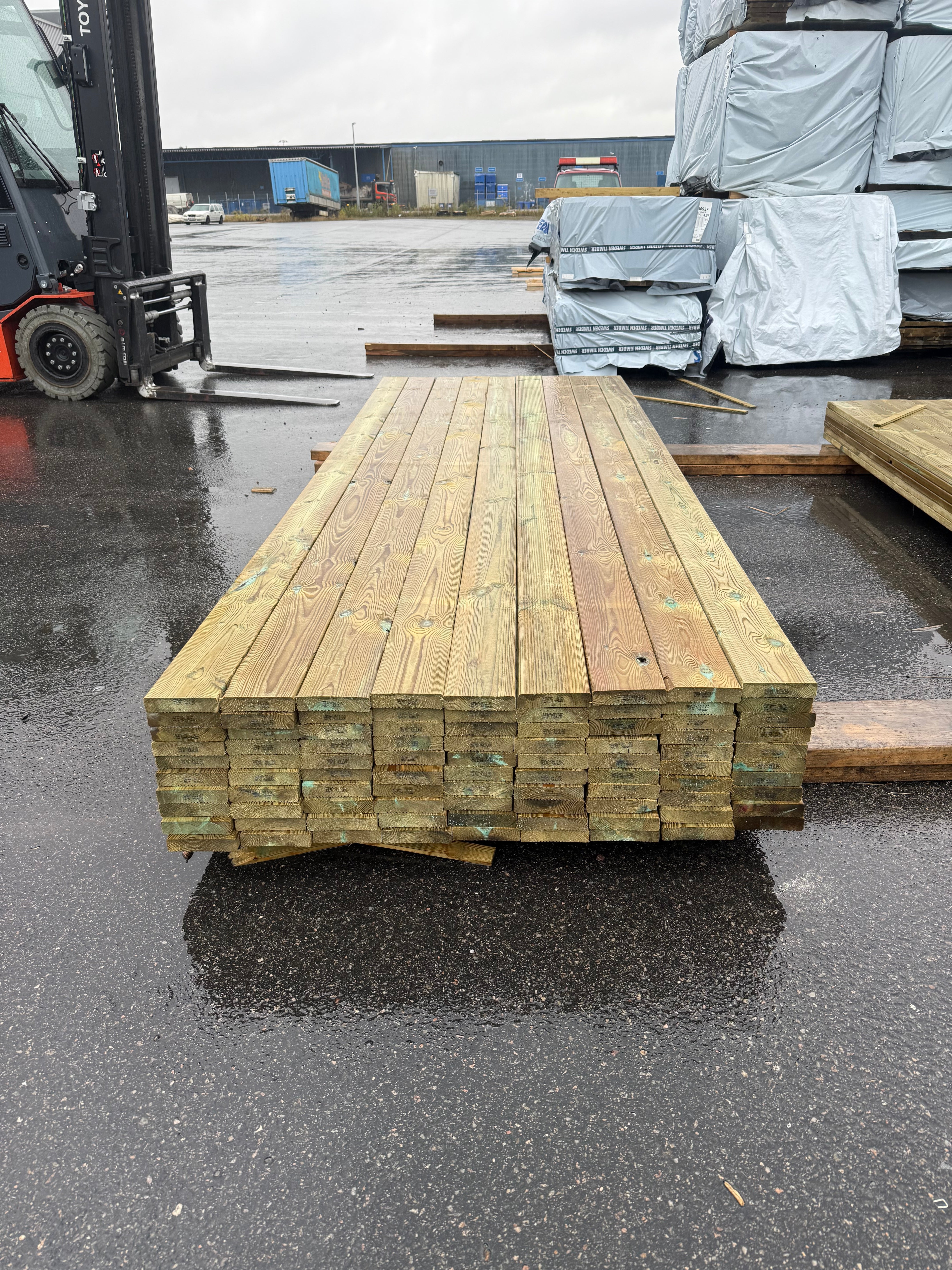 Paket Trall Rillad 28x120mm – 90 st 3.0m Tryckimpregnerad B-sort