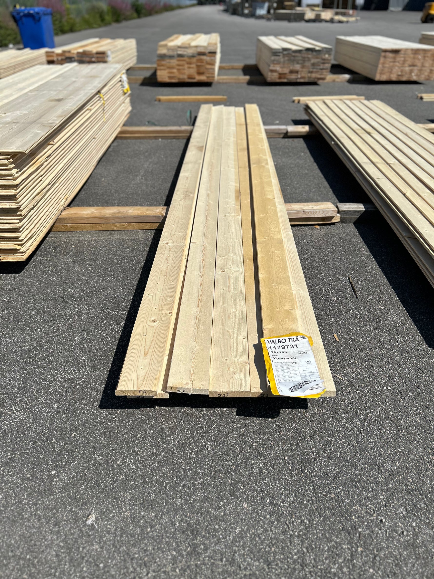 Paket Finsågade Brädor 28x145mm 5.10m 7st Obehandlade