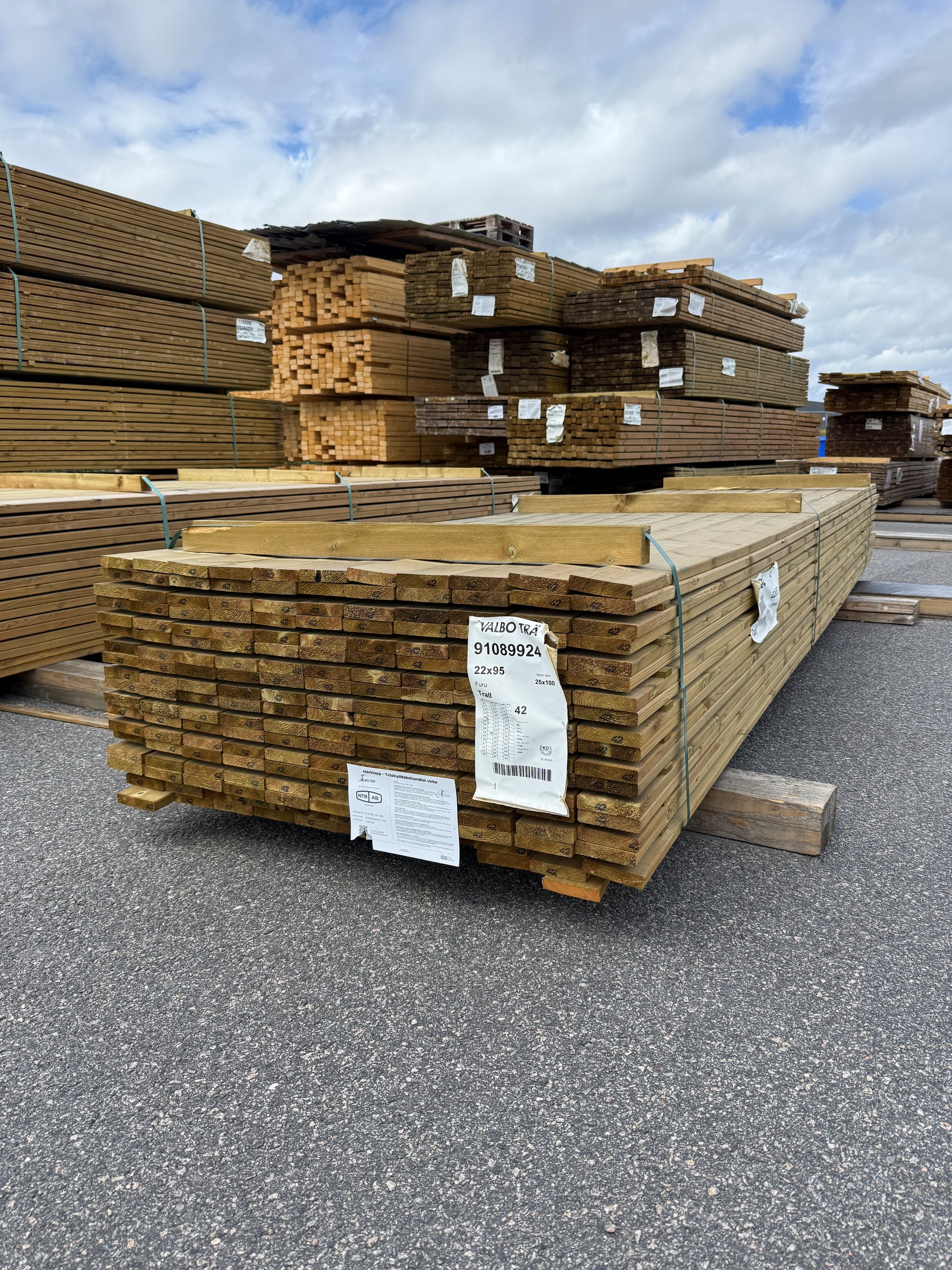 Paket Tryckimpregnerad Trall 22×95 mm, 198st 4,20 m