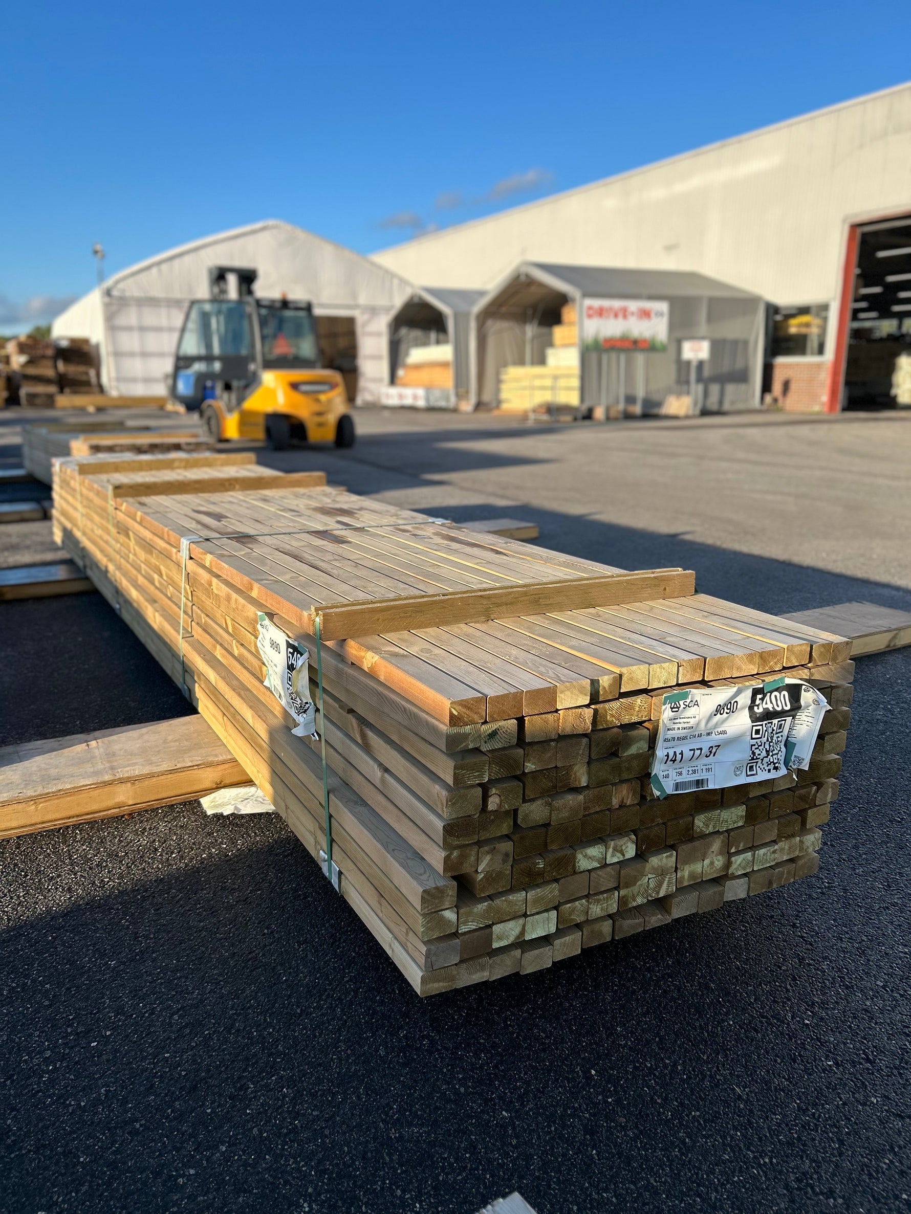 Paket Tryckimpregnerade Reglar 45x70mm, 140st 5.40m