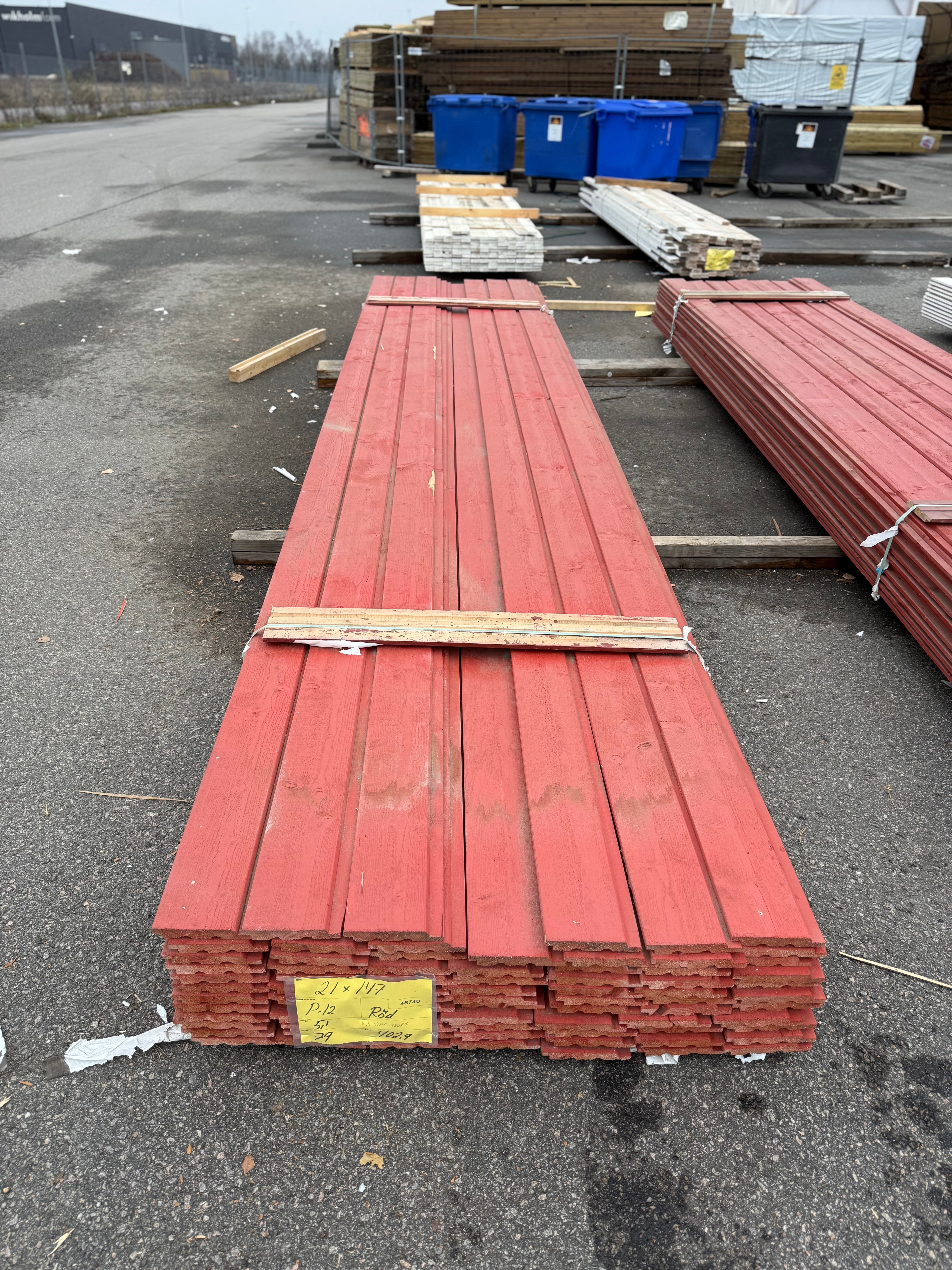 Paket Ytterpanel Falsad Enkelfas 21x147mm – 79 st (5,10 m, Brandröd)