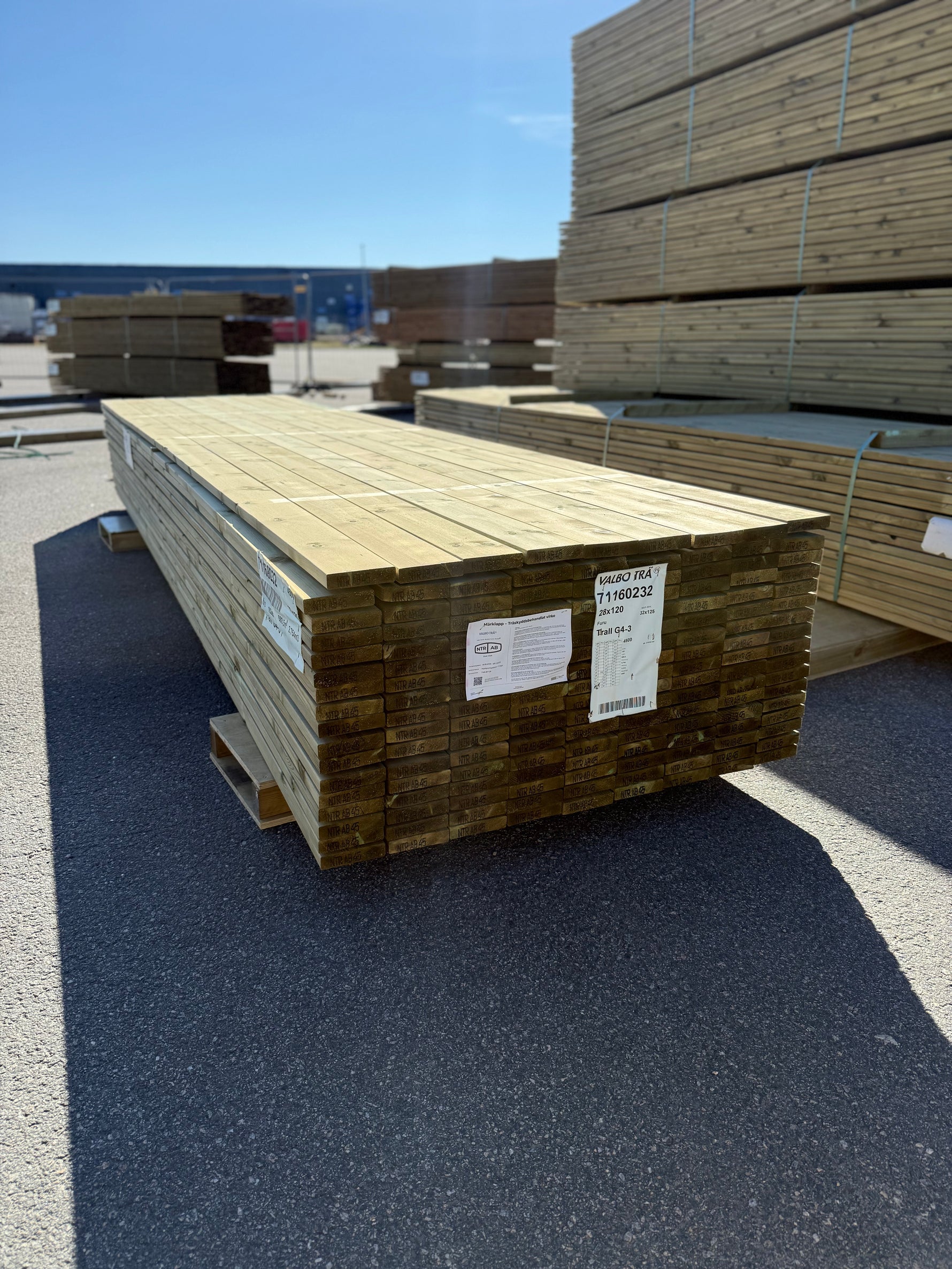 Paket Tryckimpregnerad Trall 28x120mm, 153st 4,50m (G4-3) - Spirec