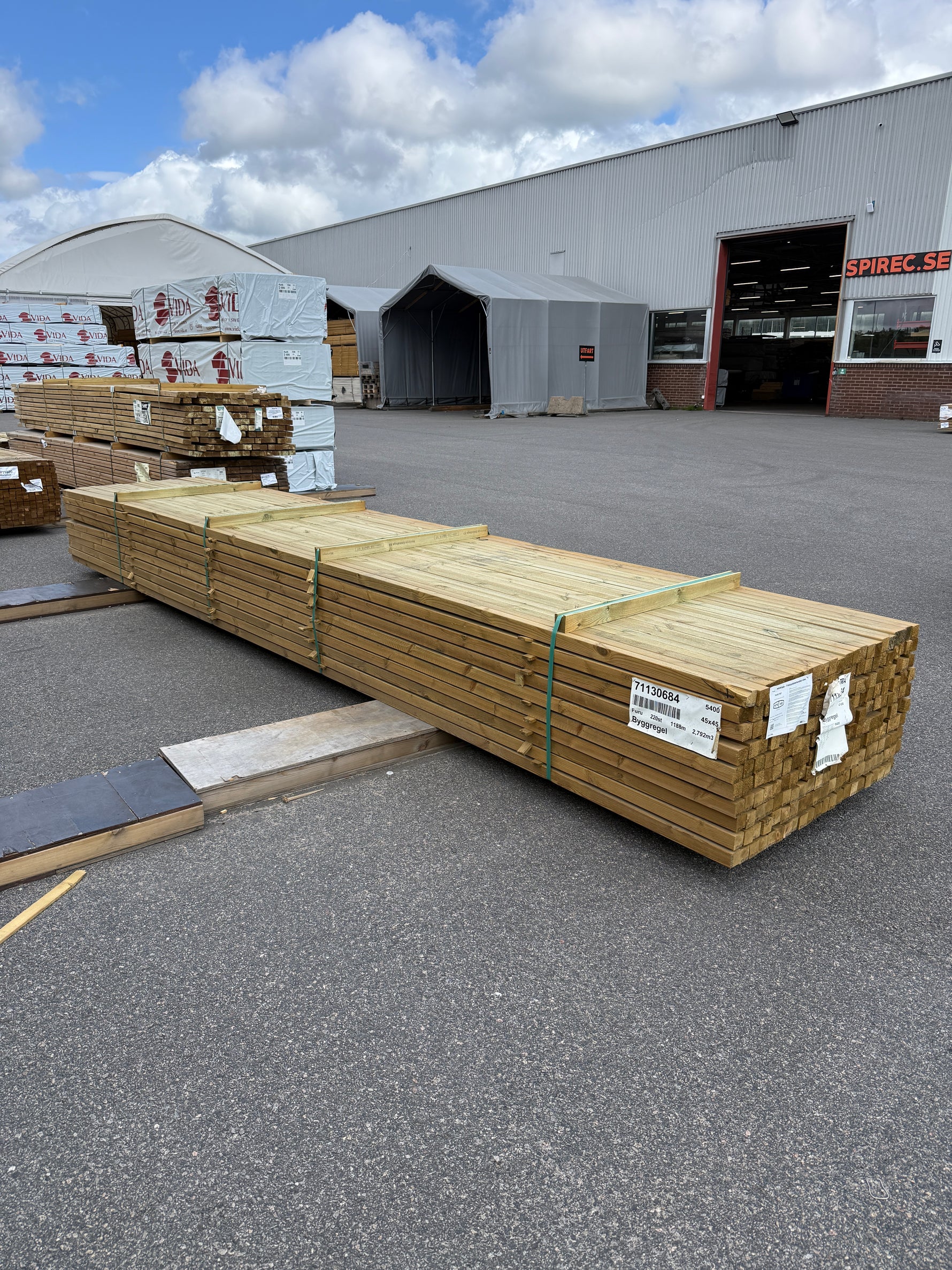Paket Tryckimpregnerade Reglar 45×45 mm, 220 st 5,40 m