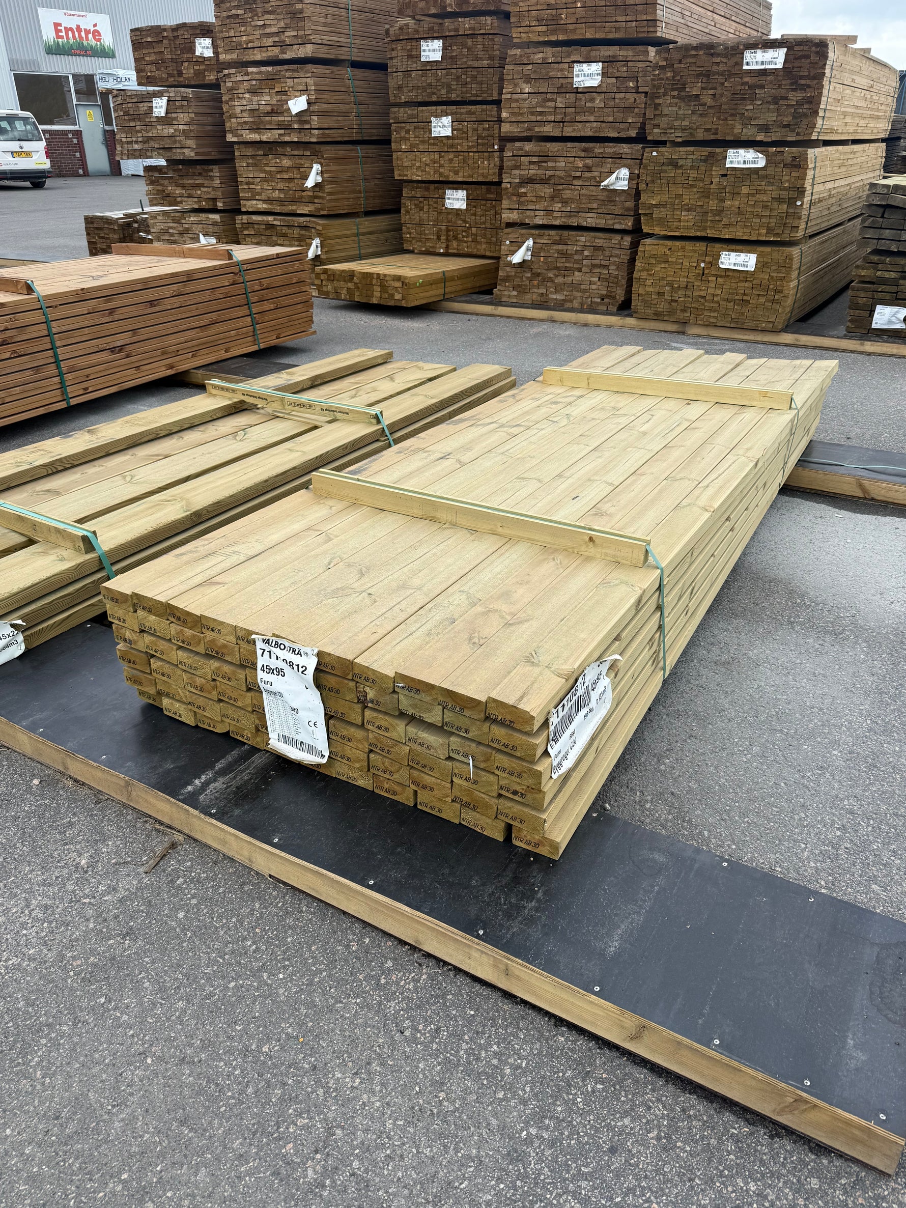 Paket Tryckimpregnerade Reglar 45x95mm, 66st 3,0m