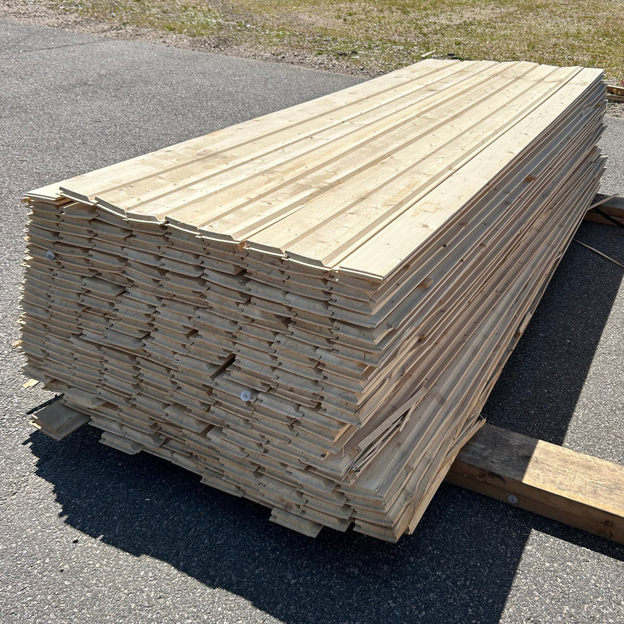 Paket Ytterpanel Enkelfas 22x120mm 225st 3.0m Obehandlade