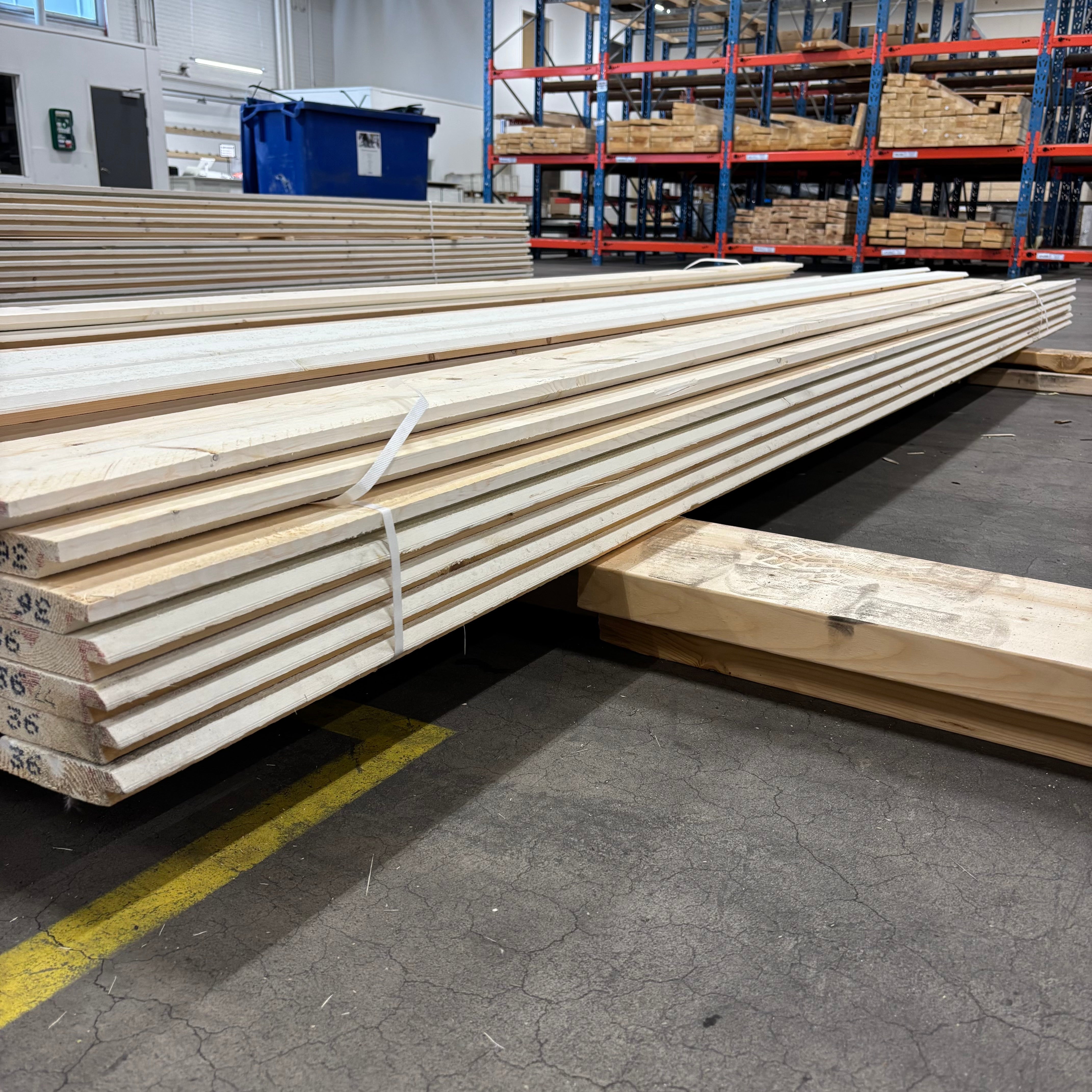 Paket Ytterpanel Dubbelfas Fals 22x120mm 3,60m – 55 st (gran, grundmålad vit)