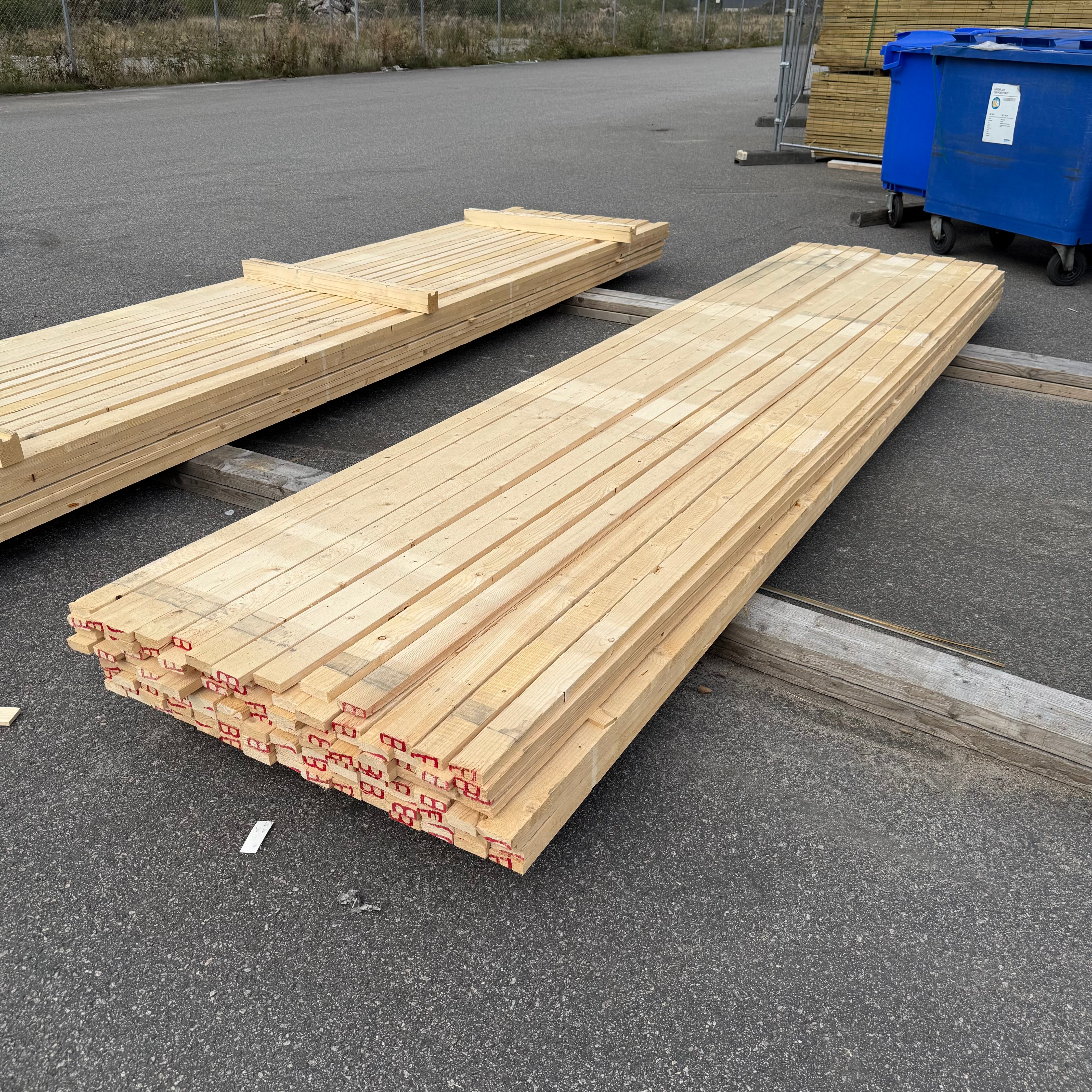 Paket Brädor 19x63mm – 118 st (4,20 m, gran, ohyvlad/råsågad)