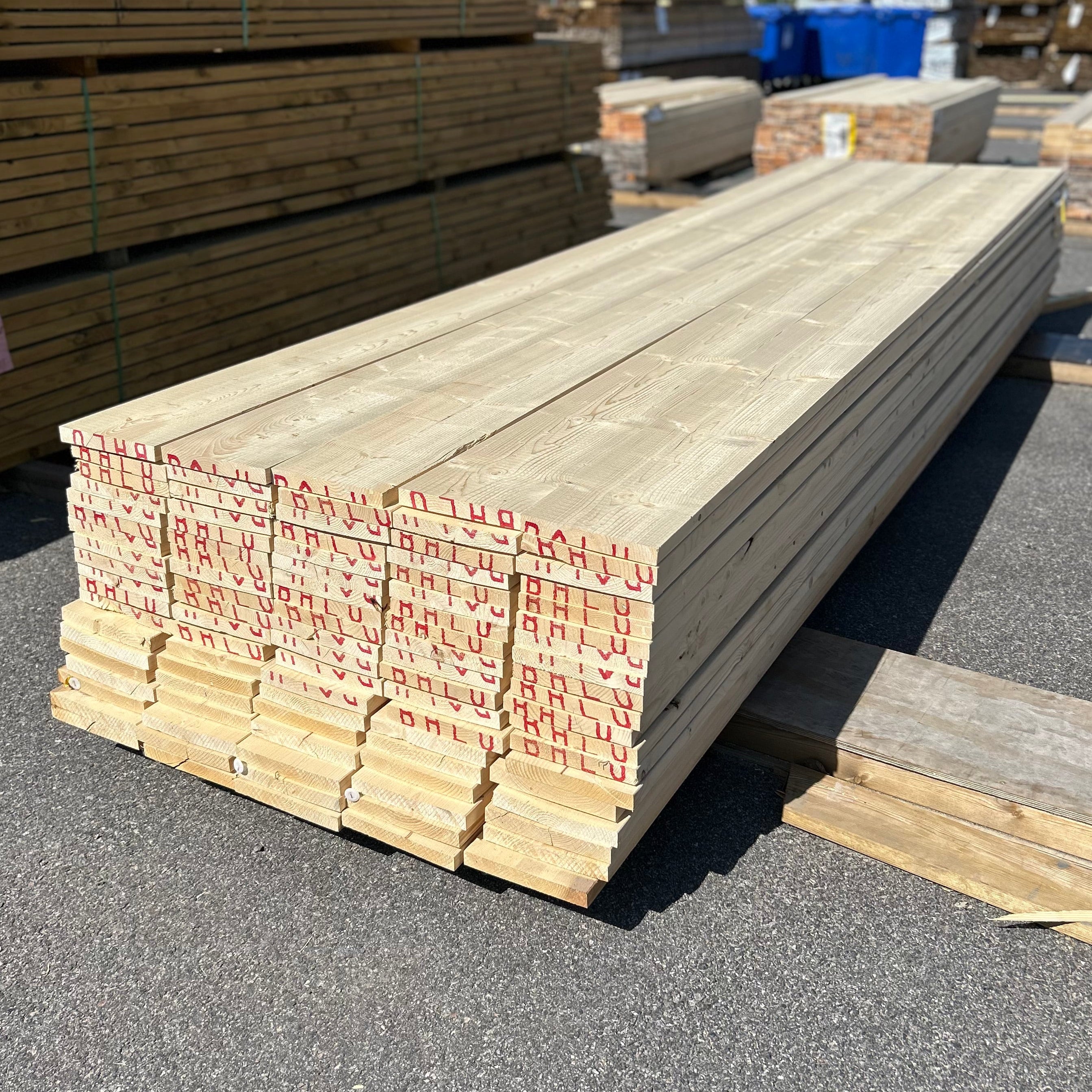 Paket Finsågade Brädor 28x220mm 4.50m 95st Obehandlade