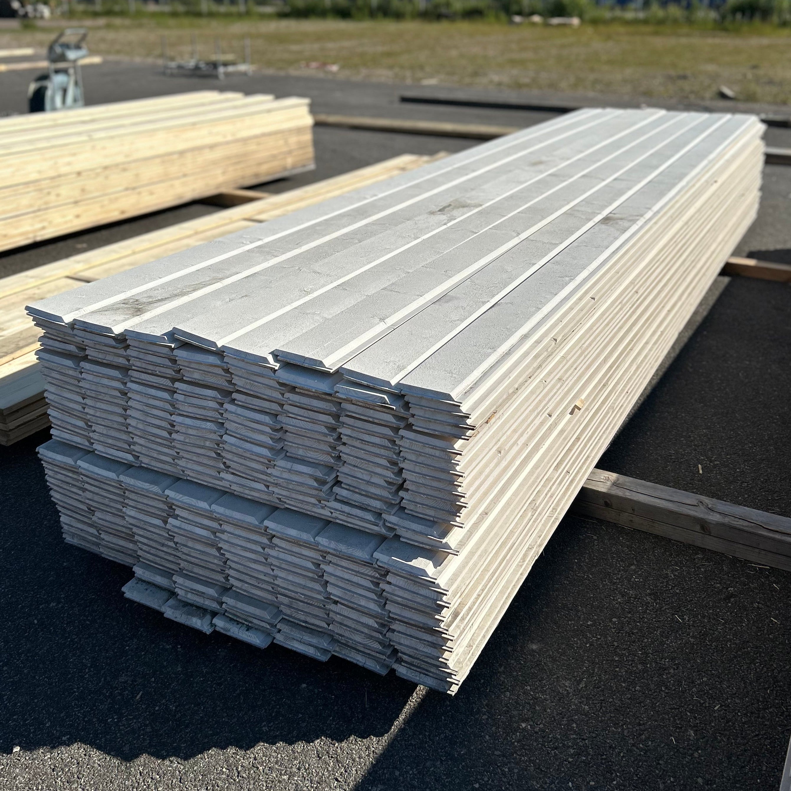 Paket Ytterpanel Dubbelfasspont 22x145mm, 208st 4.80m Grundmålad