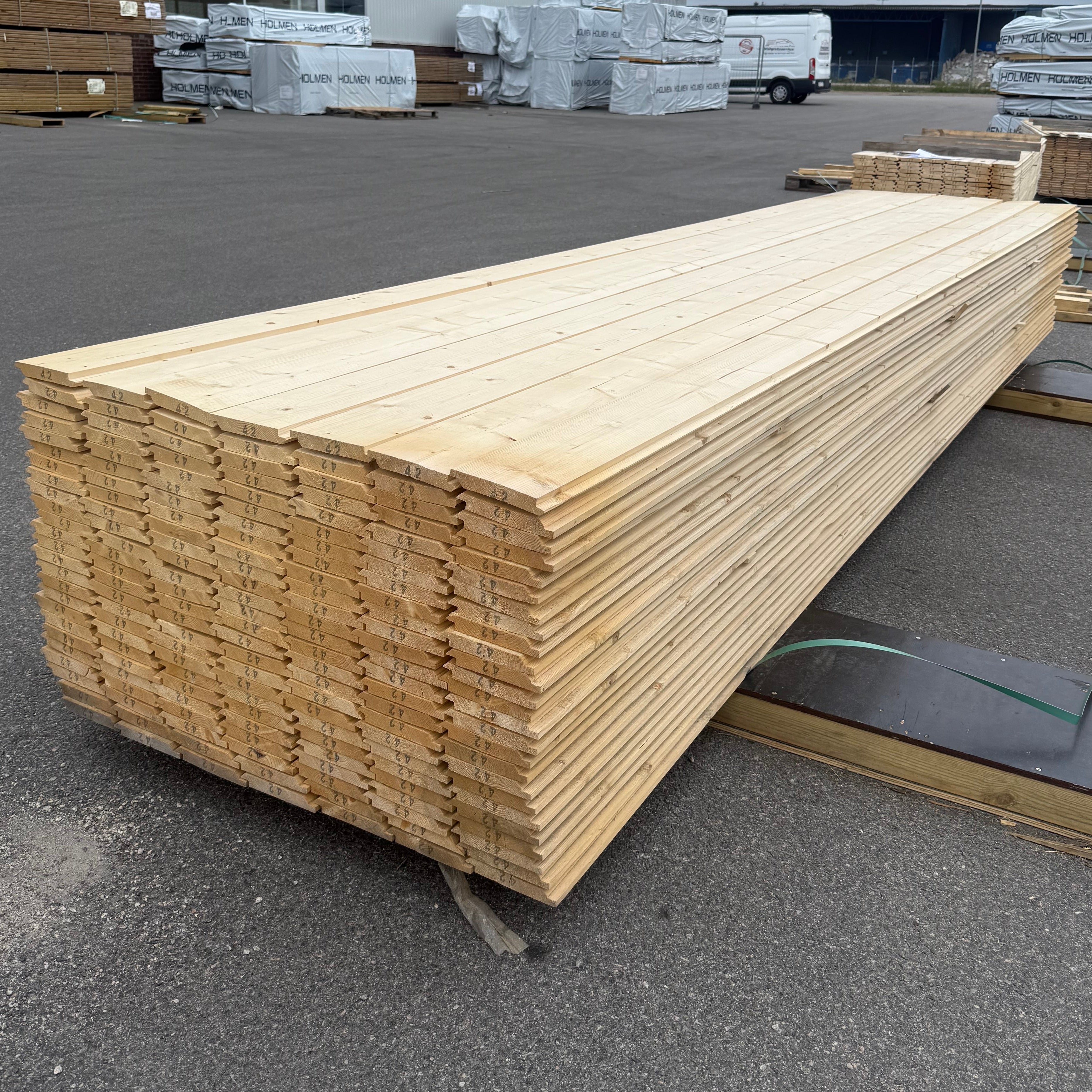 Paket Ytterpanel Dubbelfas Fals 22x145mm 4.20m- 175st (Obehandlad)