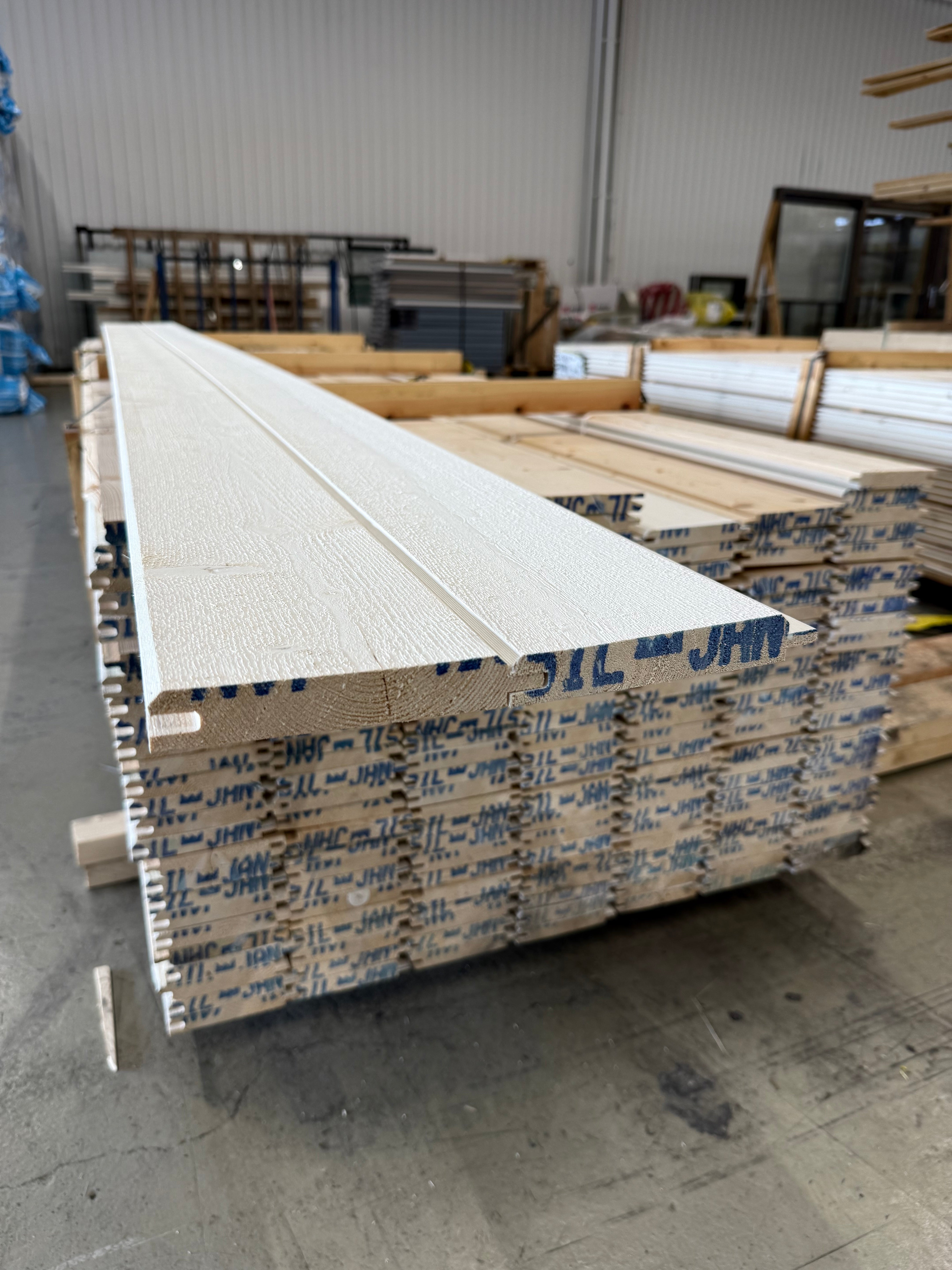Ytterpanel Dubbelfasspont 22x145mm 3.60m – Grundmålad Vit Gran