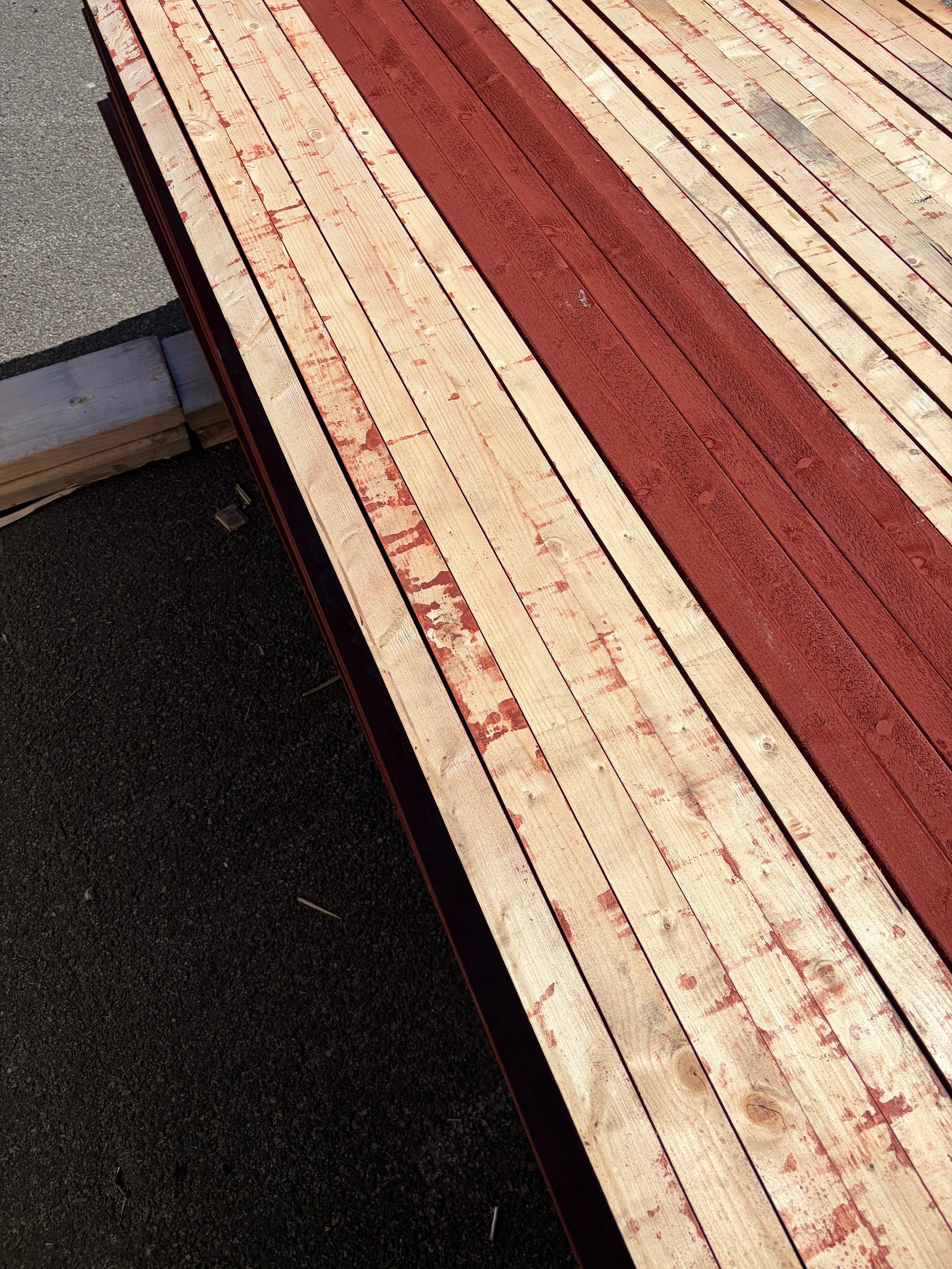Paket Finsågade Brädor 22x45mm, 529st 3.60m- Falu Rödfärg