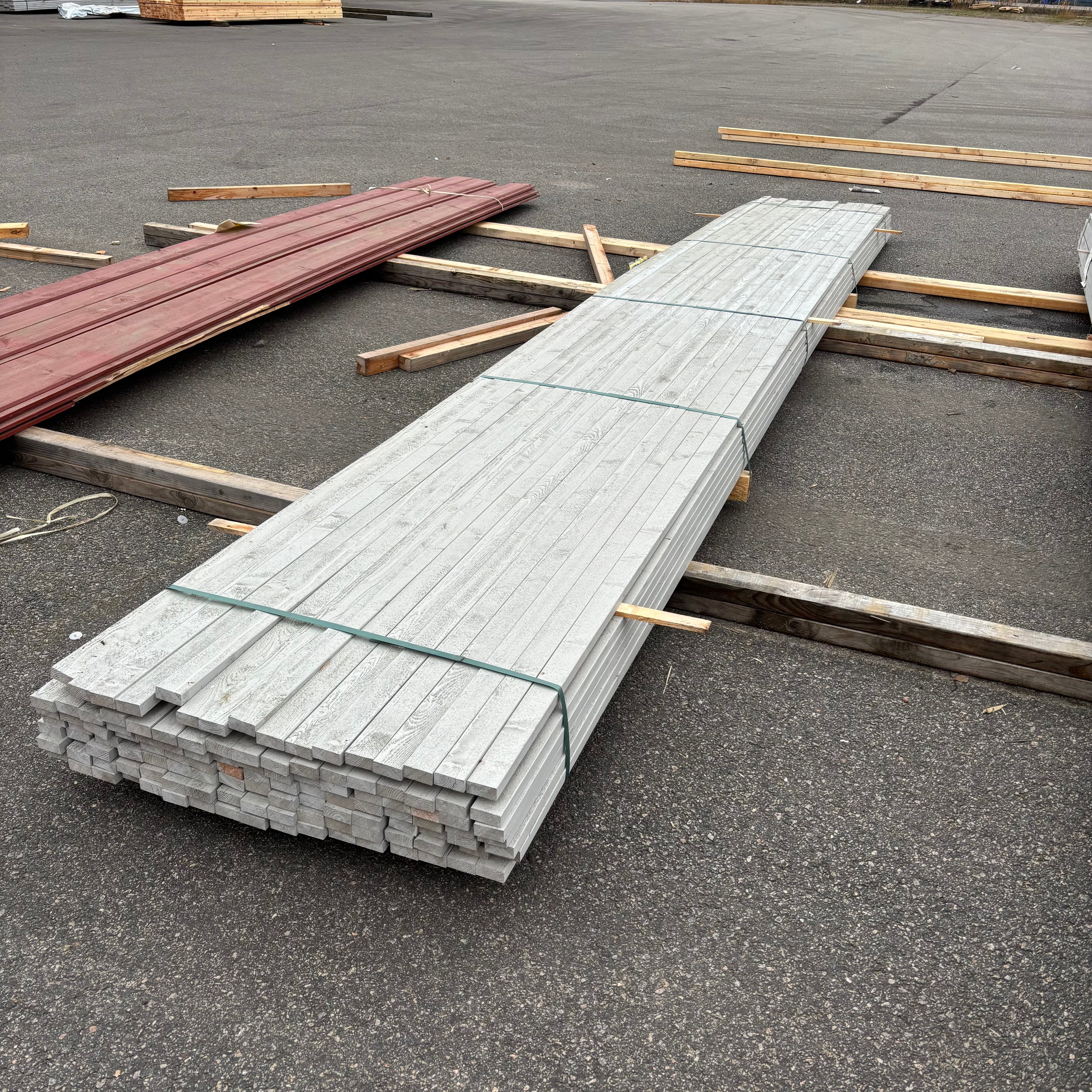 Paket Ytterpanel Finsågad 21x45mm – 118 st (5,40 m, Grå NCS S3000-N)