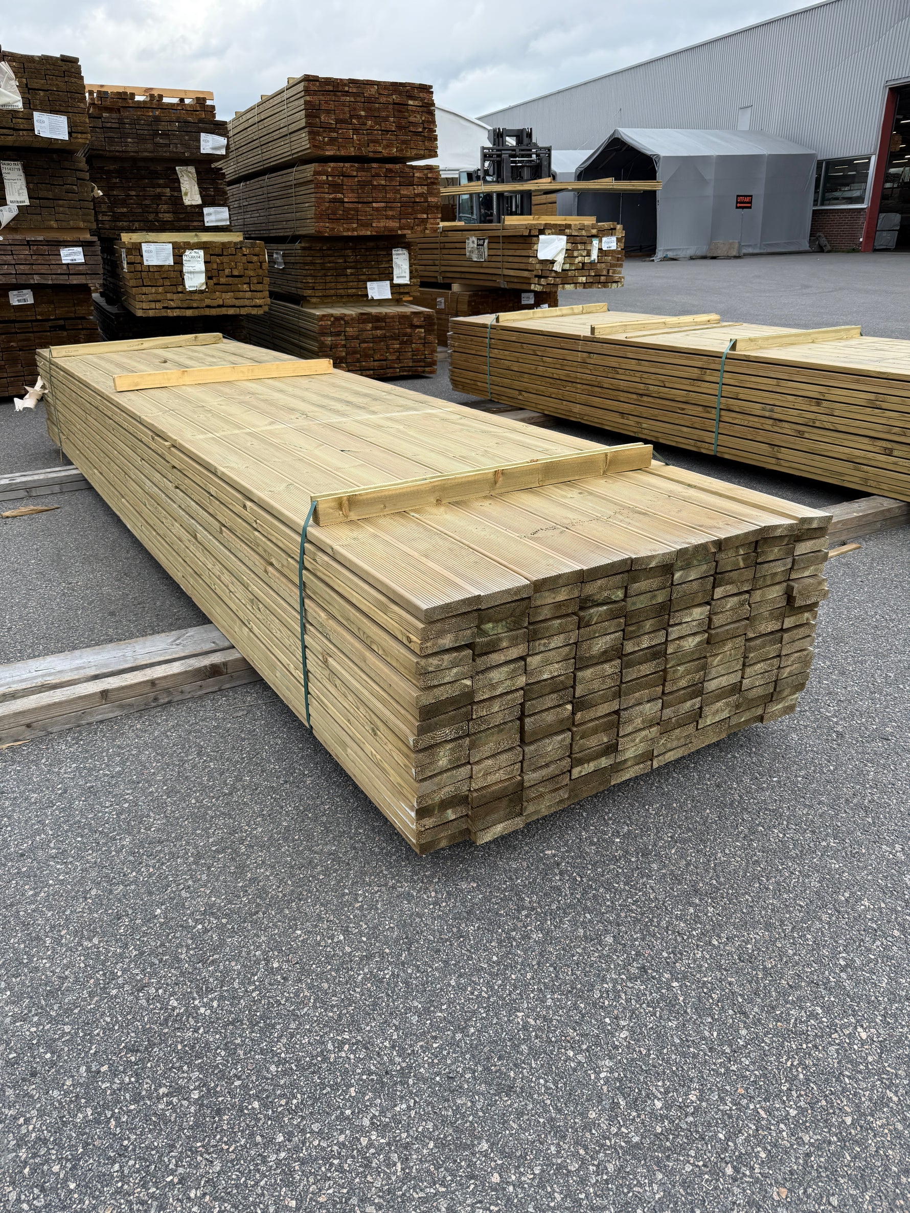 Paket Tryckimpregnerad Rillad Trall 28×120 mm, 153 st 4,80 m