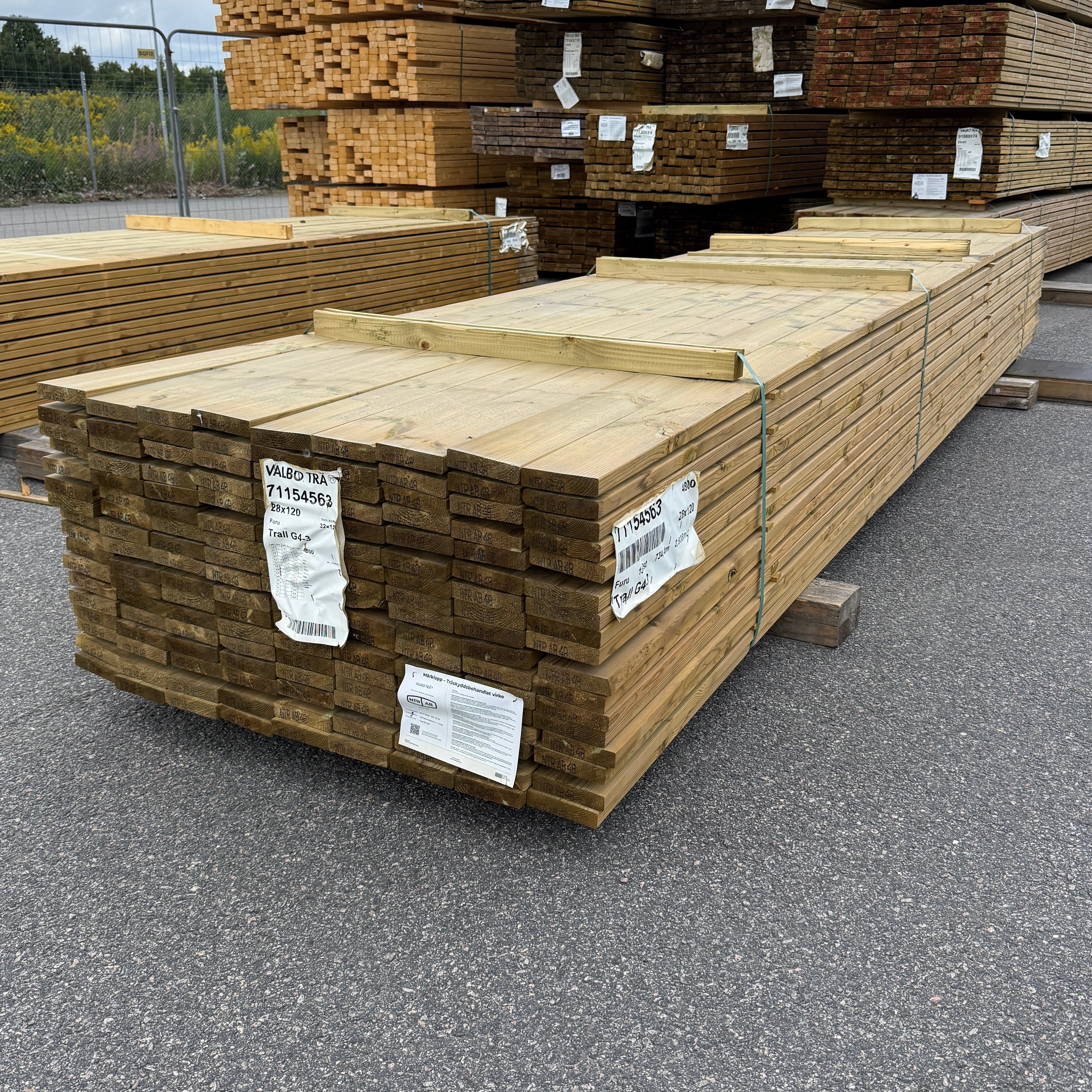 Paket Tryckimpregnerad Trall 28x120mm 4.80m 153st G4-3