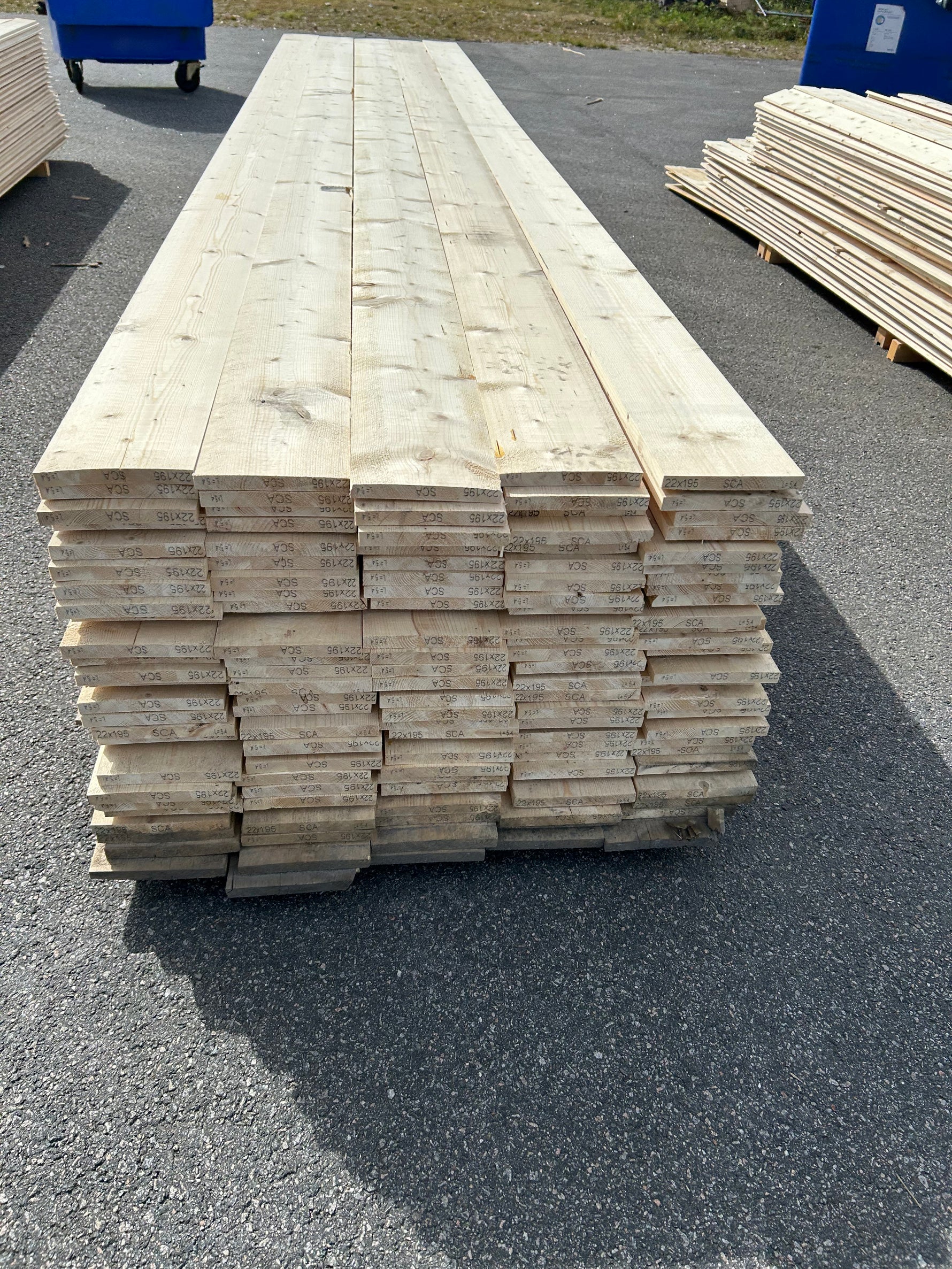 Paket Finsågade Brädor 22x195 mm – 5,40 m 125st Obehandlad