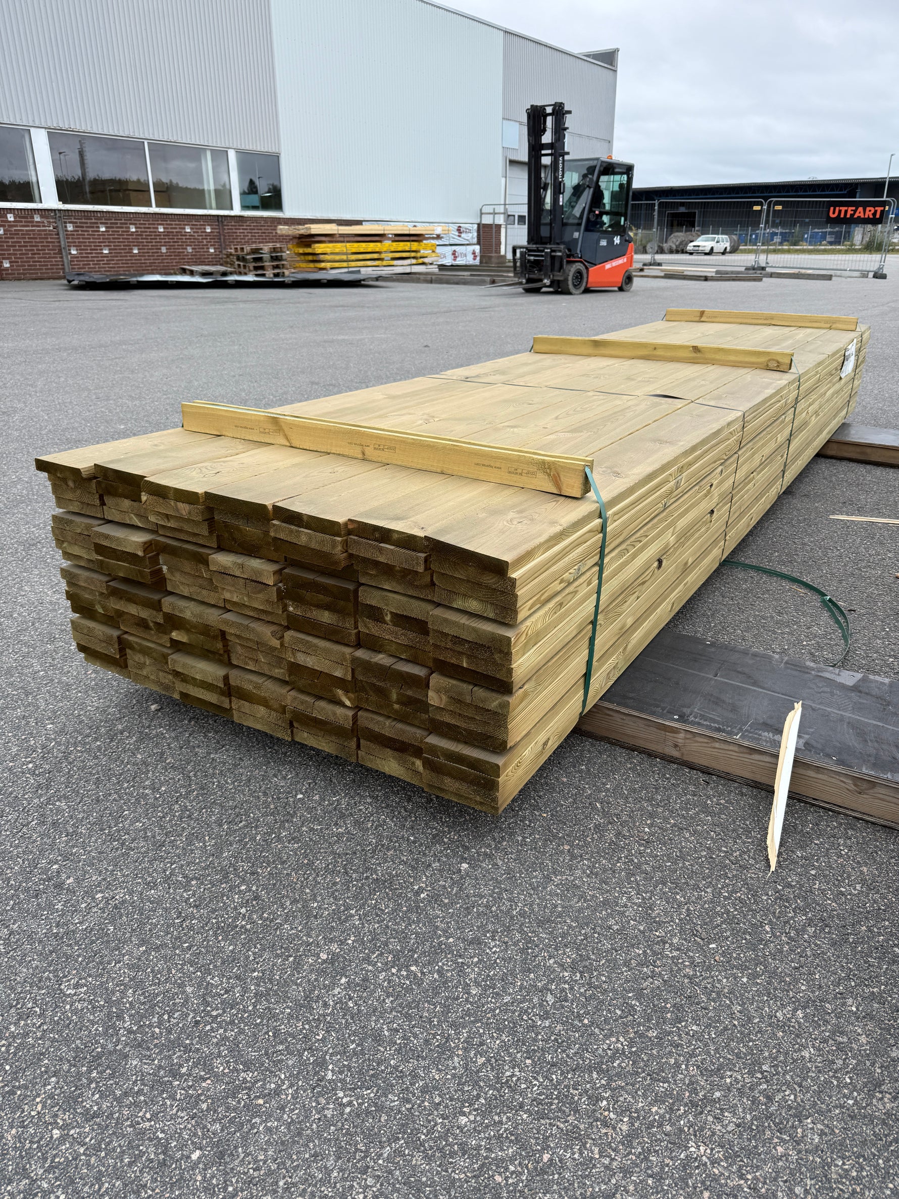 Paket Tryckimpregnerad Rillad Trall 28x145mm – 112st, 4,20m