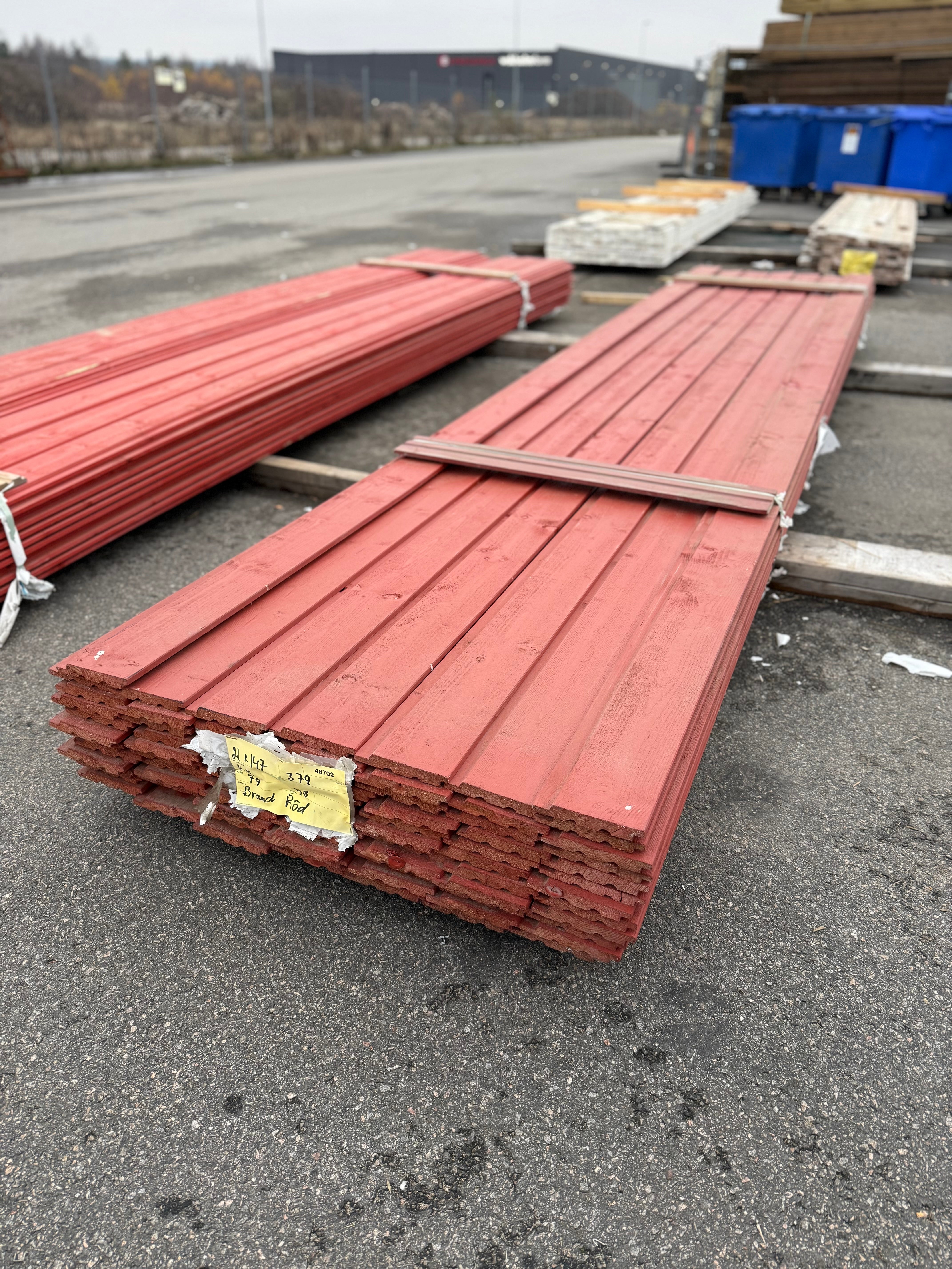 Paket Ytterpanel Falsad Enkelfas 21x147mm – 79 st (4,80 m, Brandröd)