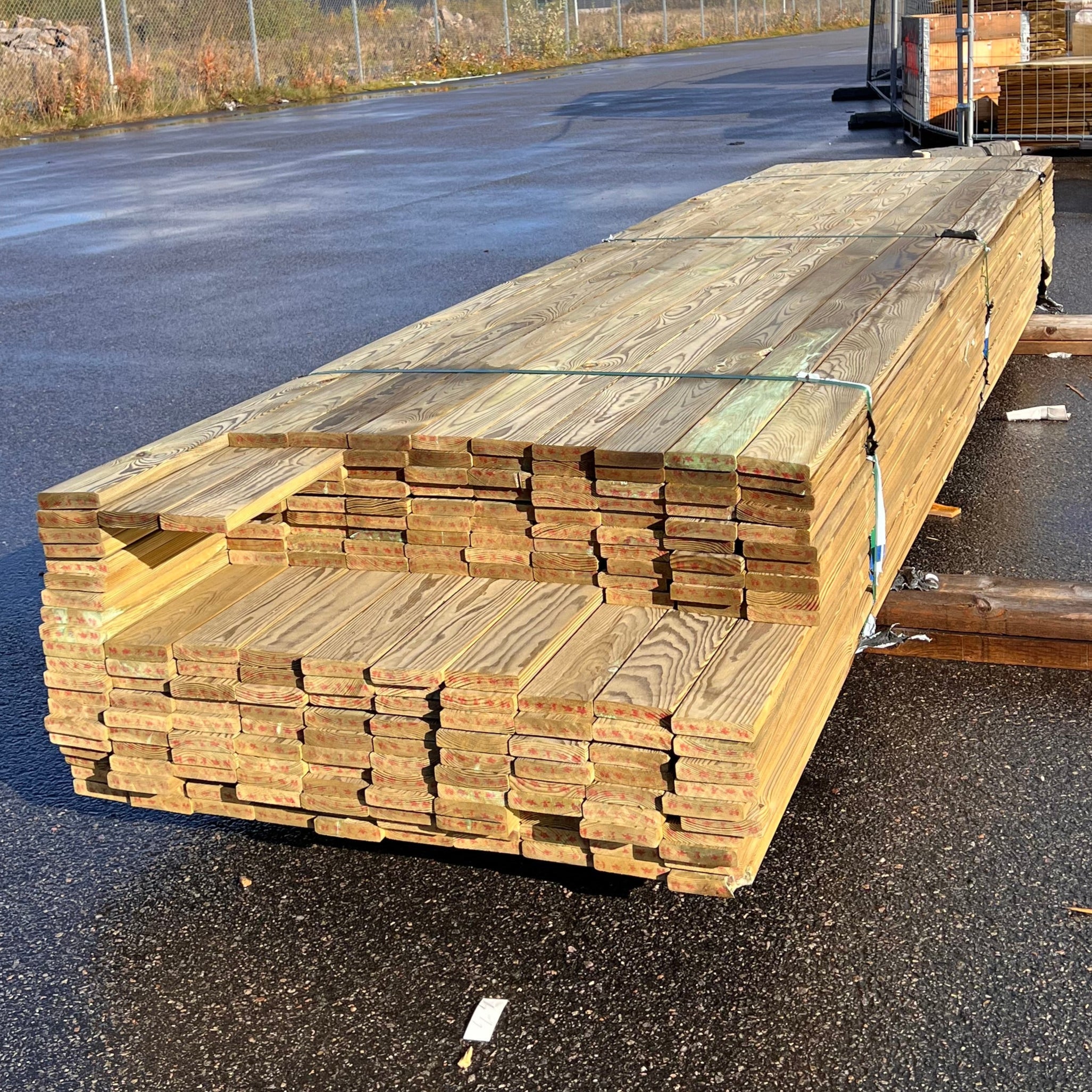 Paket Tryckimpregnerad trall 22x95 – 200 st 3,90-4,20m (B-sortering)