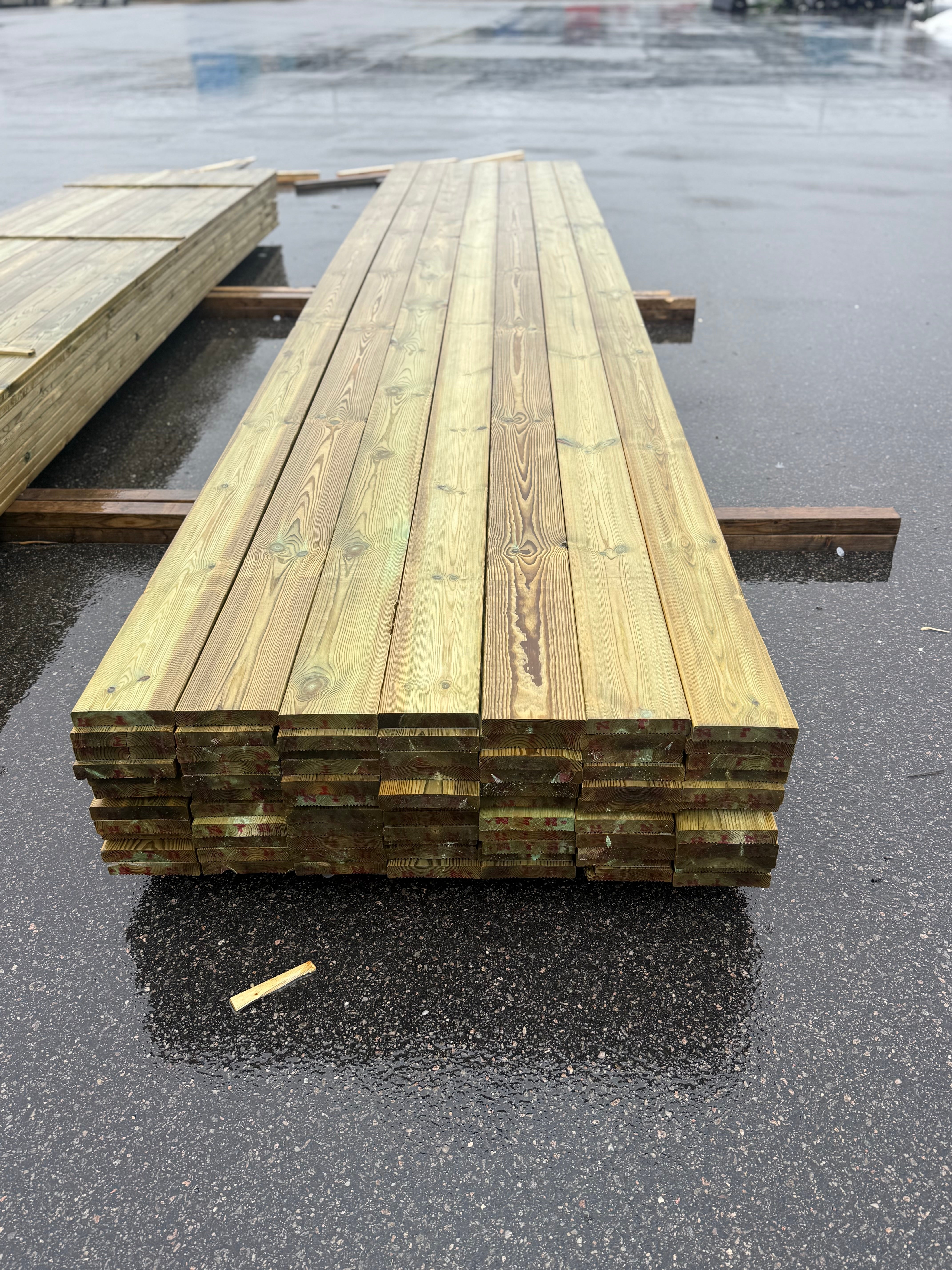 Paket Tryckimpregnerad Rillad Trall 27x145mm 5.40m 77st (B-Sortering)