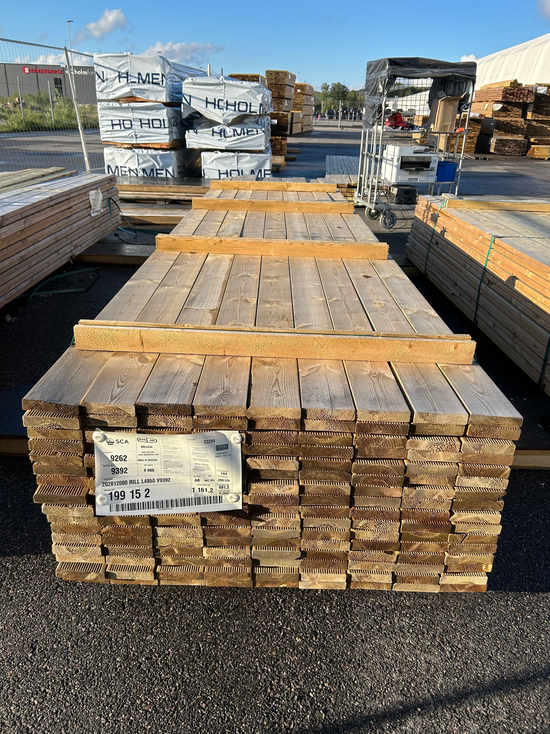 Paket Tryckimpregnerad Rillad Trall 28x120mm, 144st 4.80m