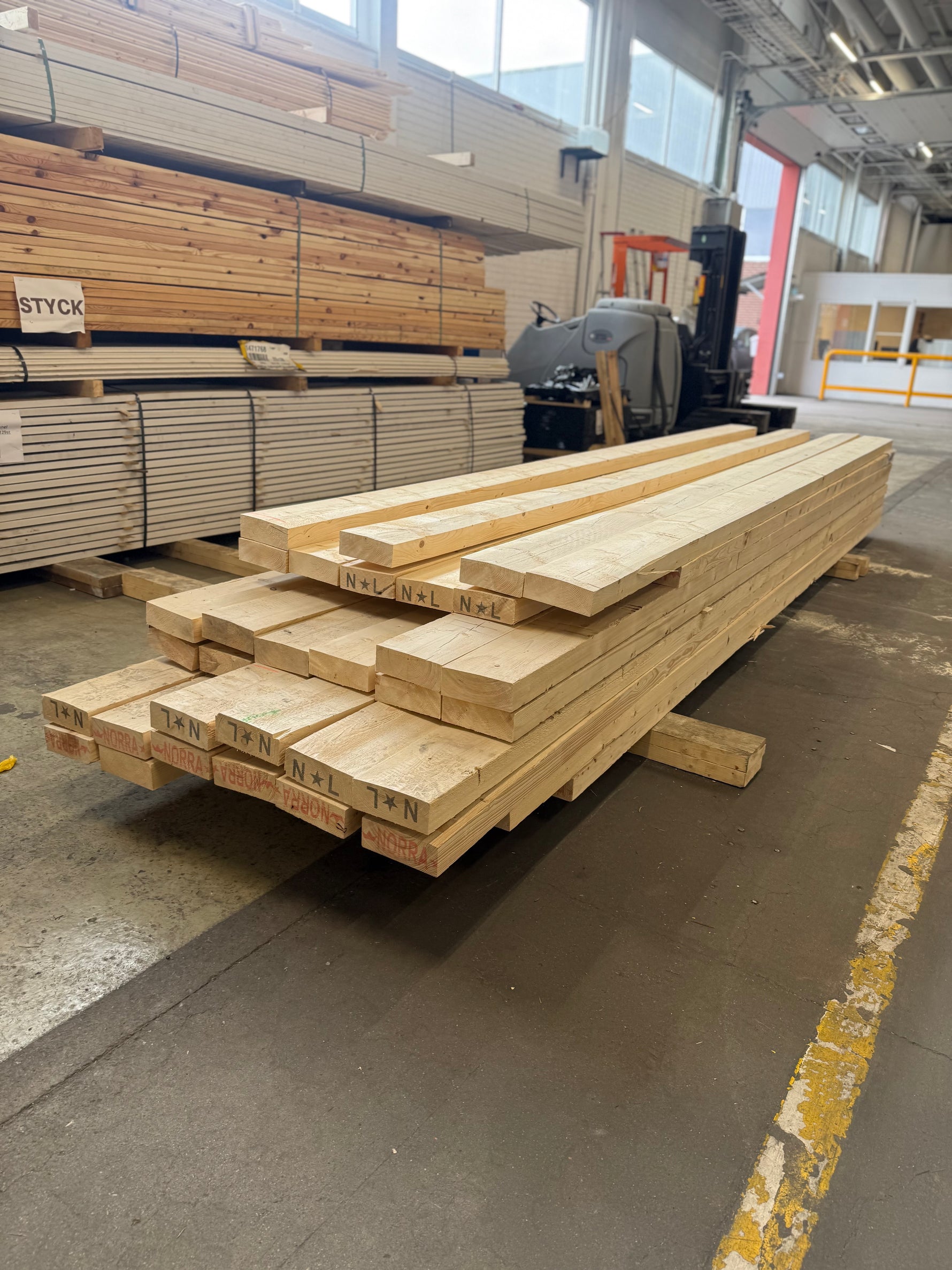 Paket Ohyvlade Reglar 63x175mm, 46st 3,9–5,1m. - Spirec