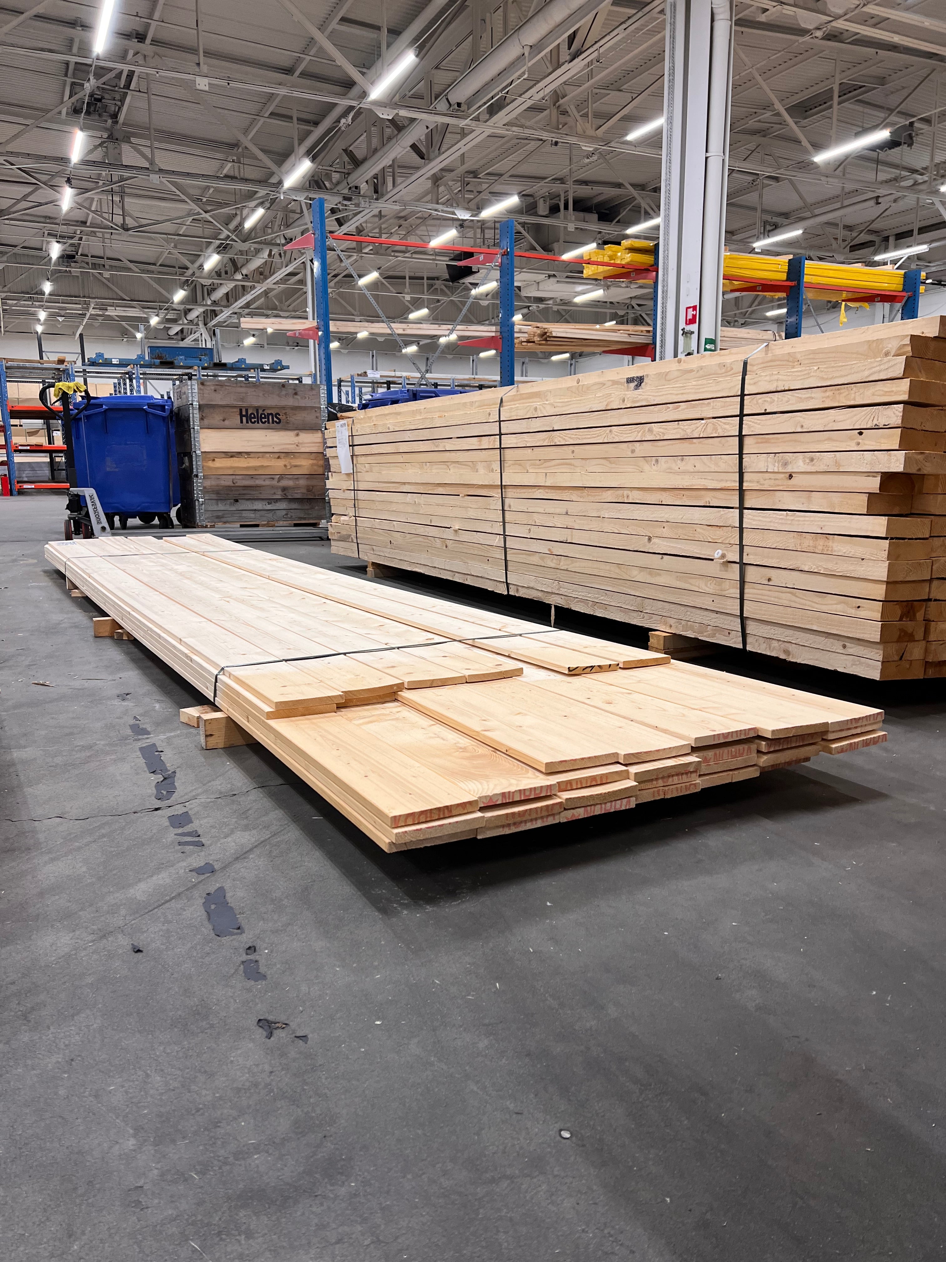 Paket Brädor Runtomhyvlat 17,3x144mm – 34 st (4,50–5,10 m, Utskott, Gran)